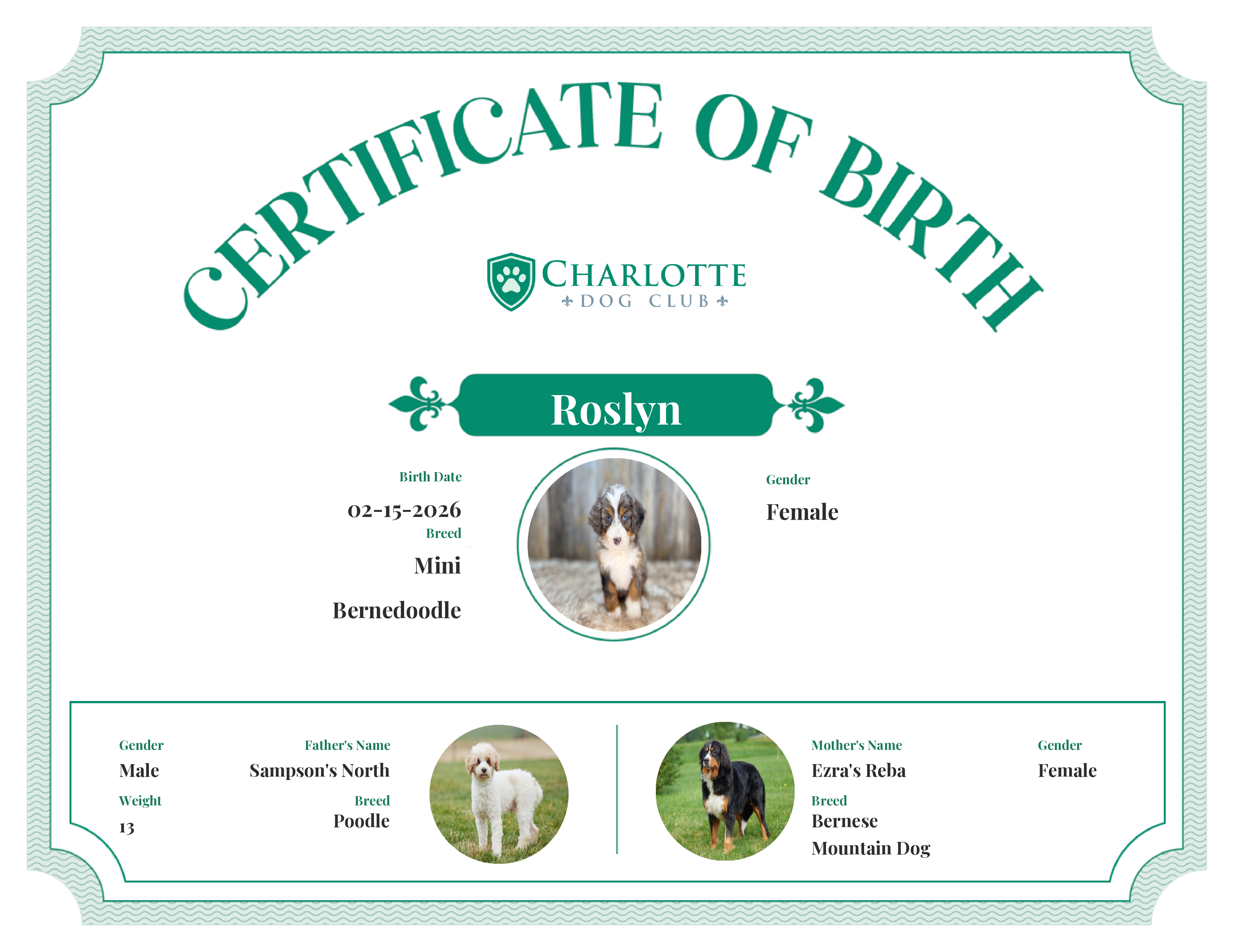 Roslyn's Birth Certificate