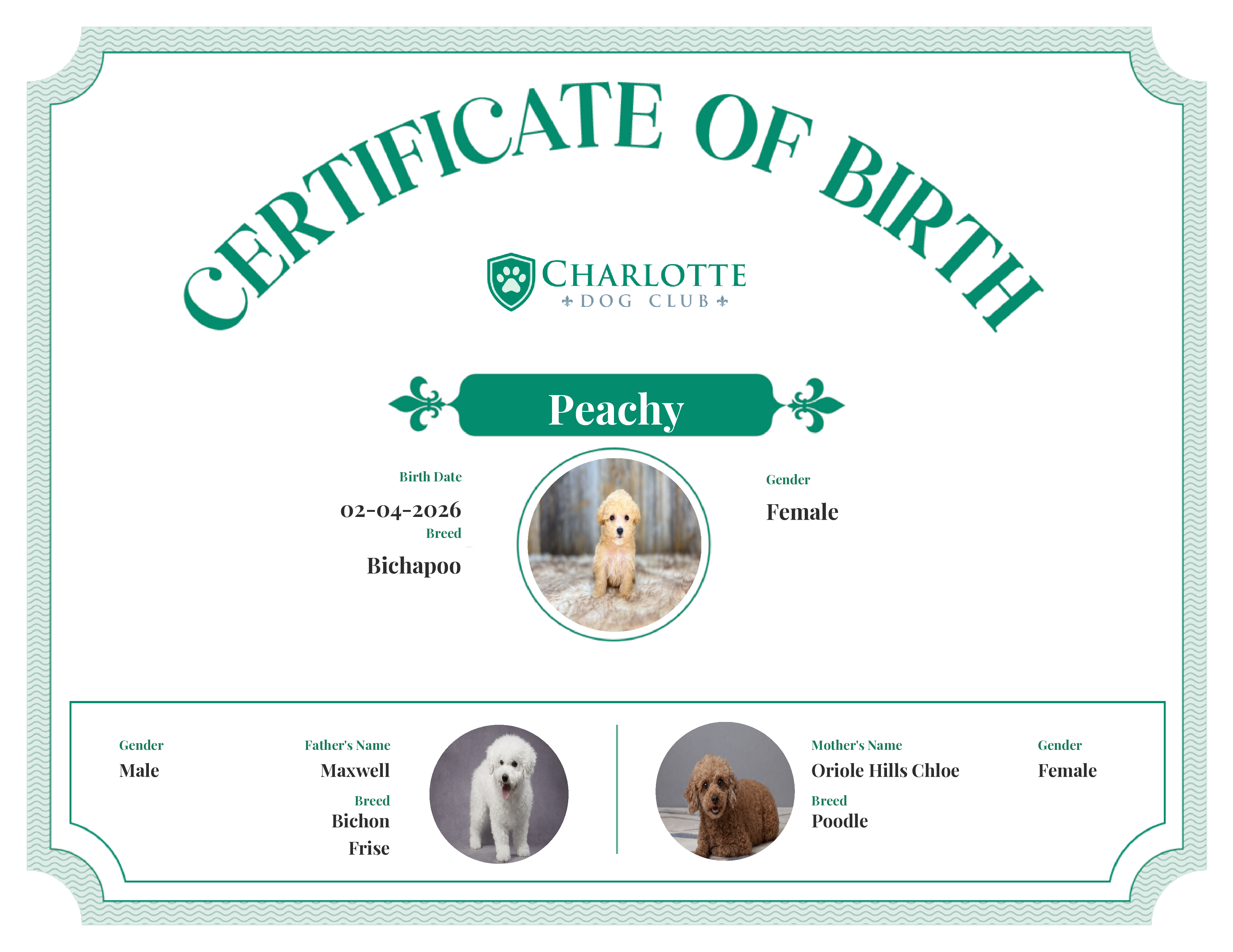 Peachy's Birth Certificate