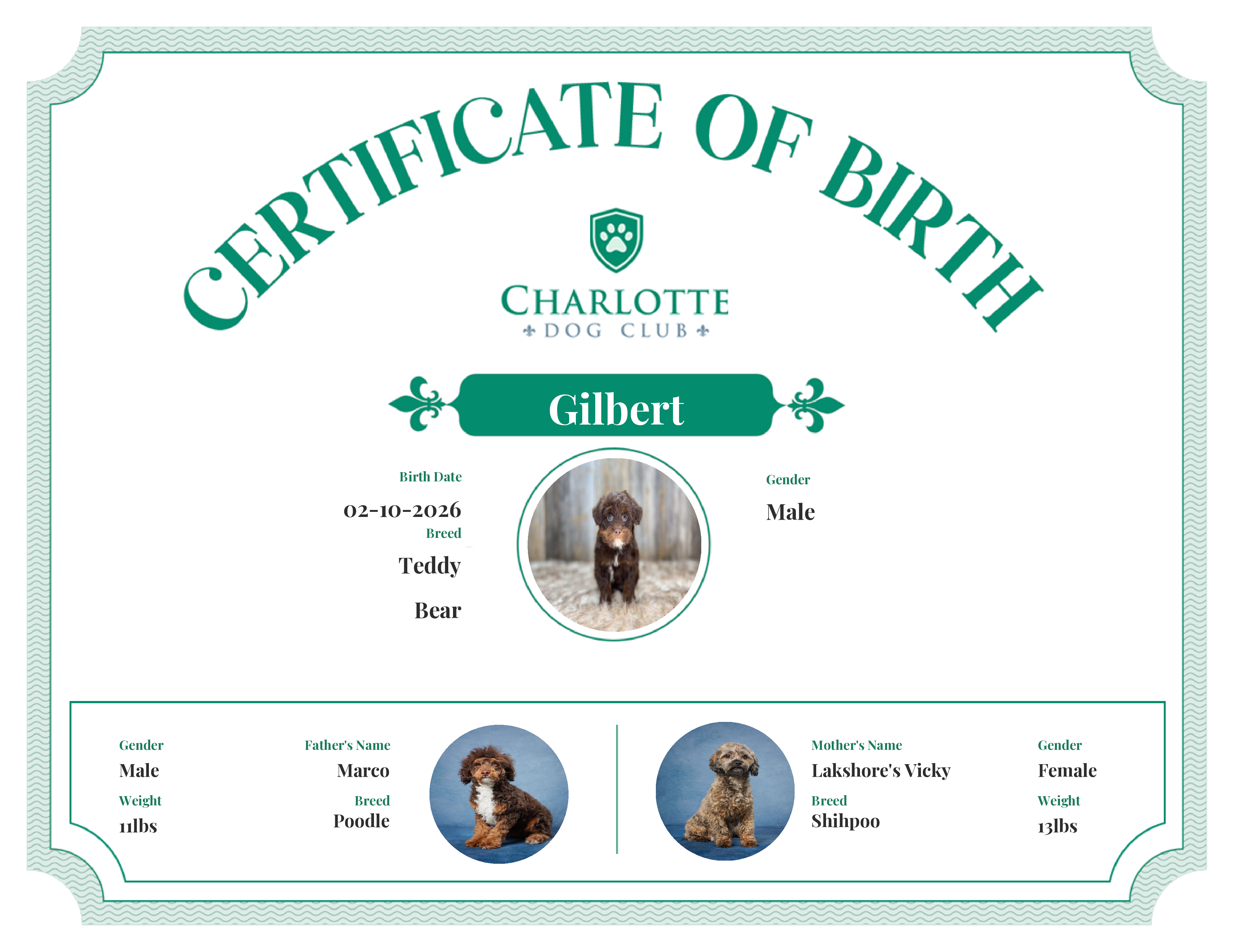 Gilbert's Birth Certificate