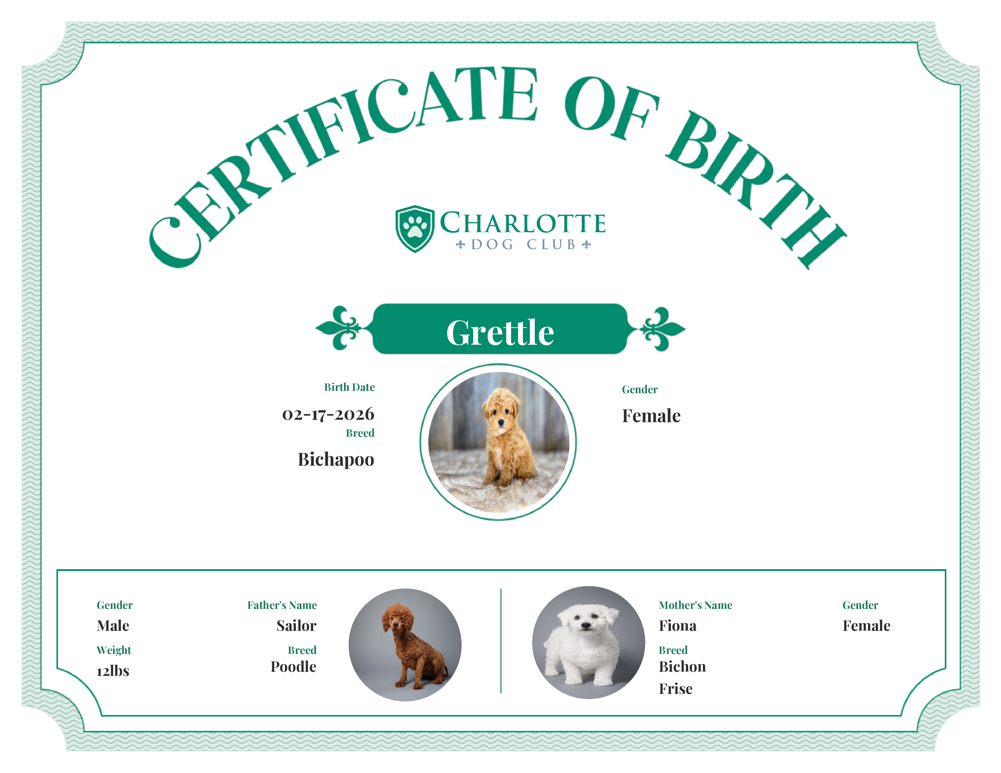 Grettle's Birth Certificate