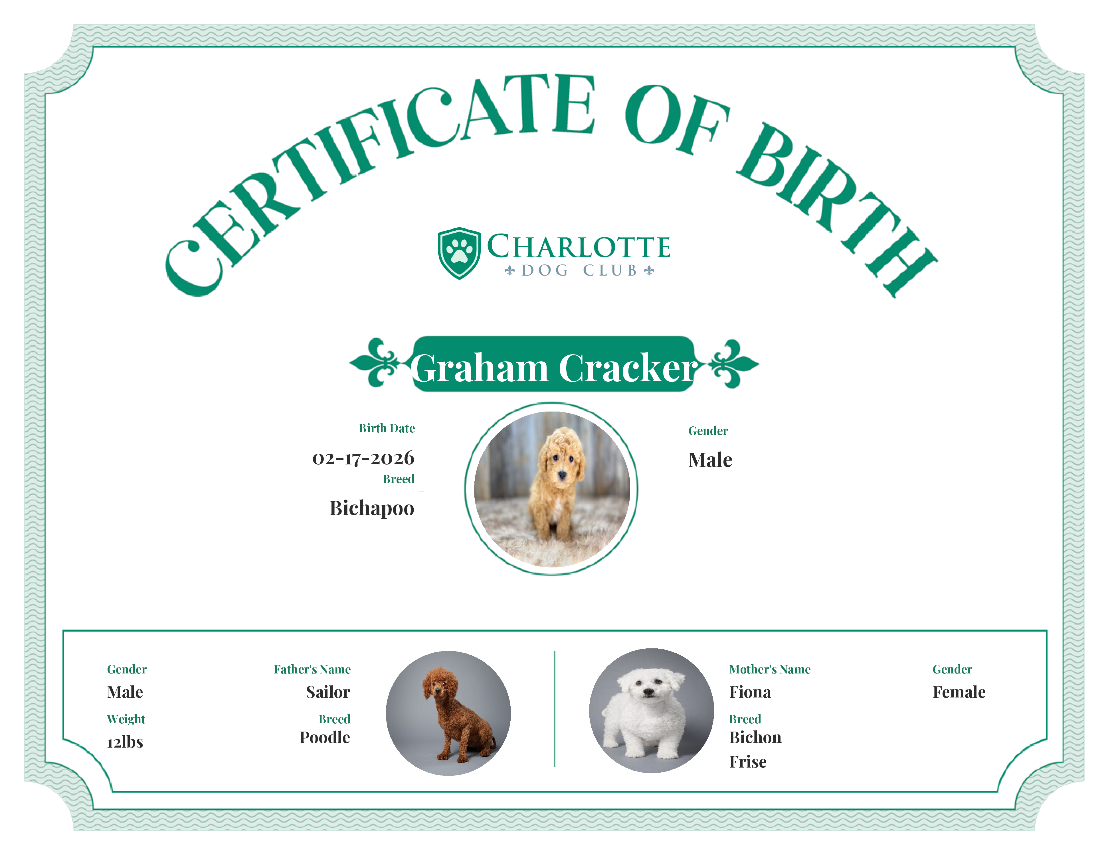 Graham Cracker's Birth Certificate