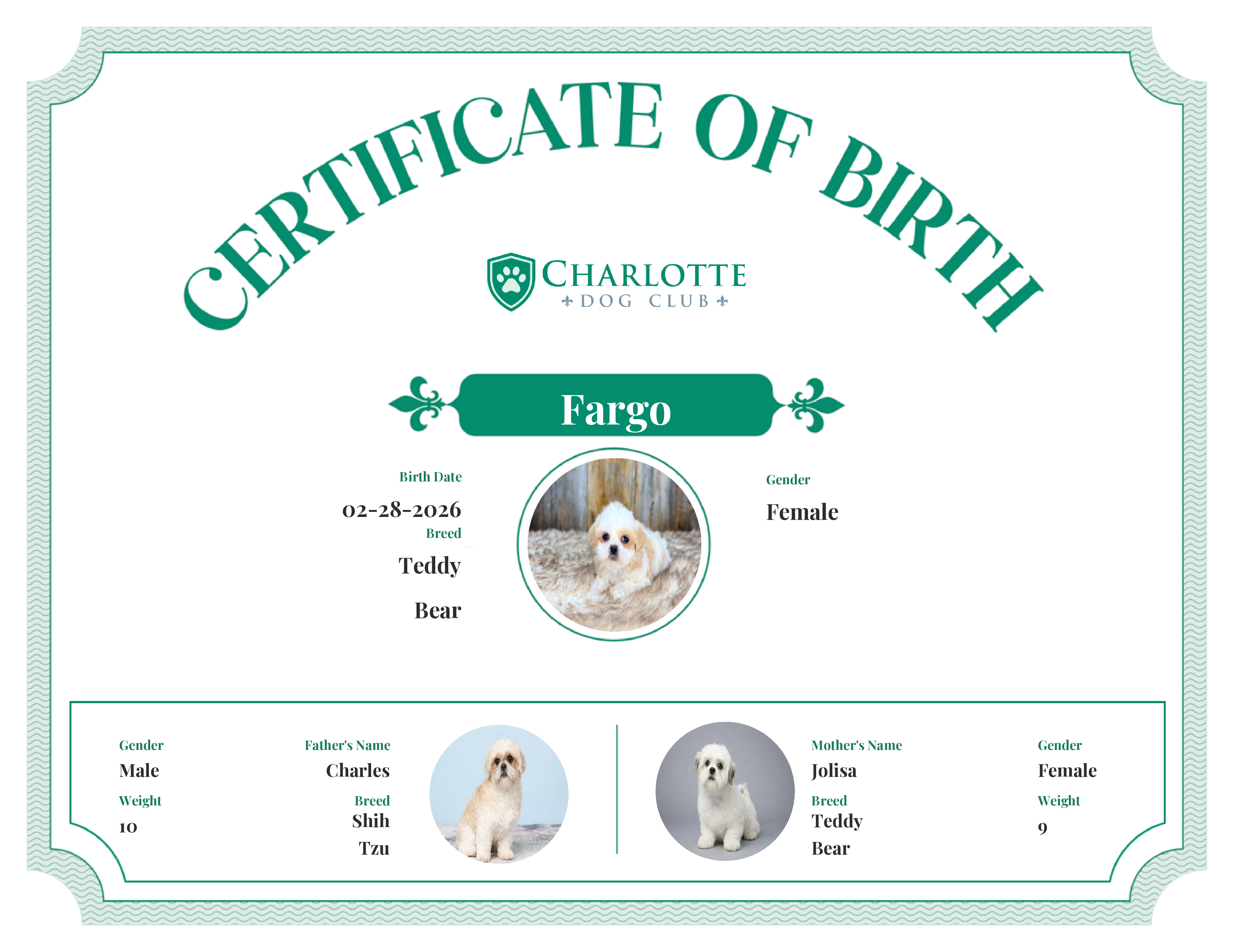 Fargo's Birth Certificate