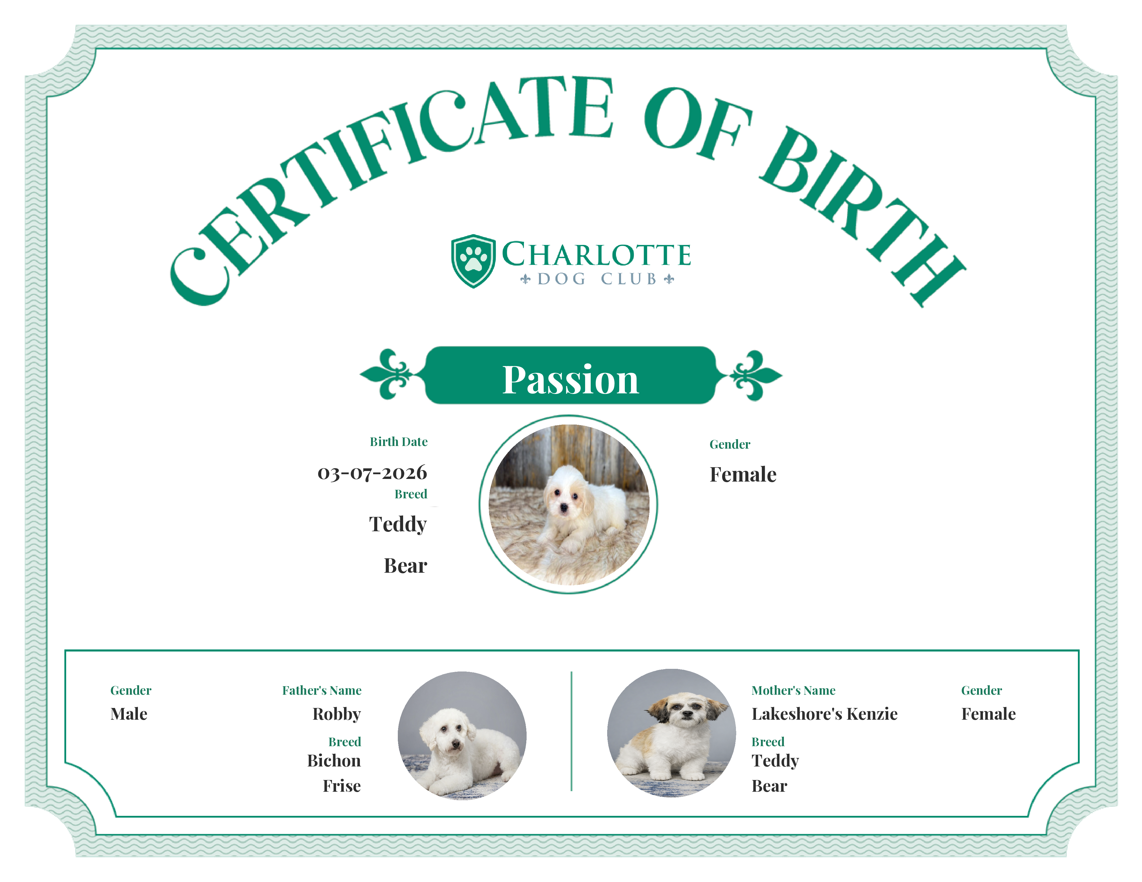 Passion's Birth Certificate