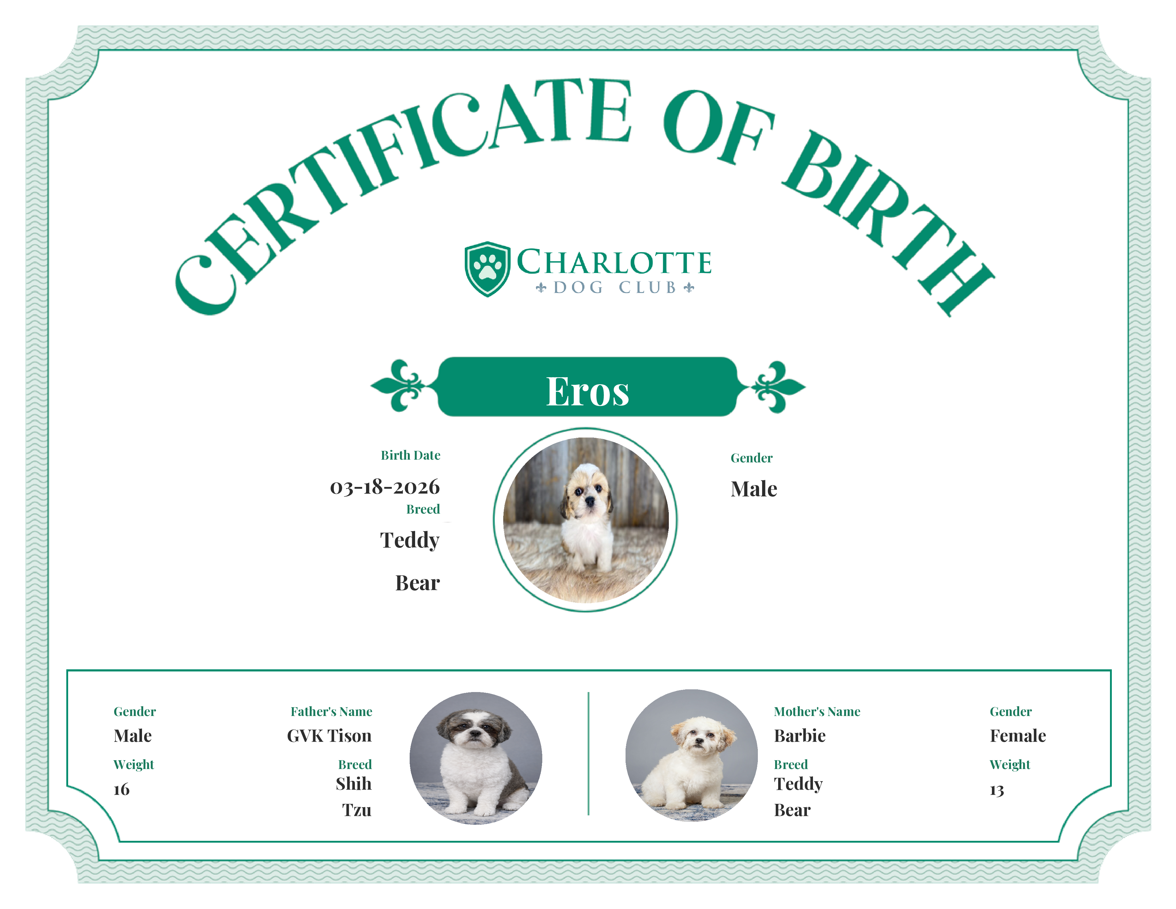 Eros's Birth Certificate