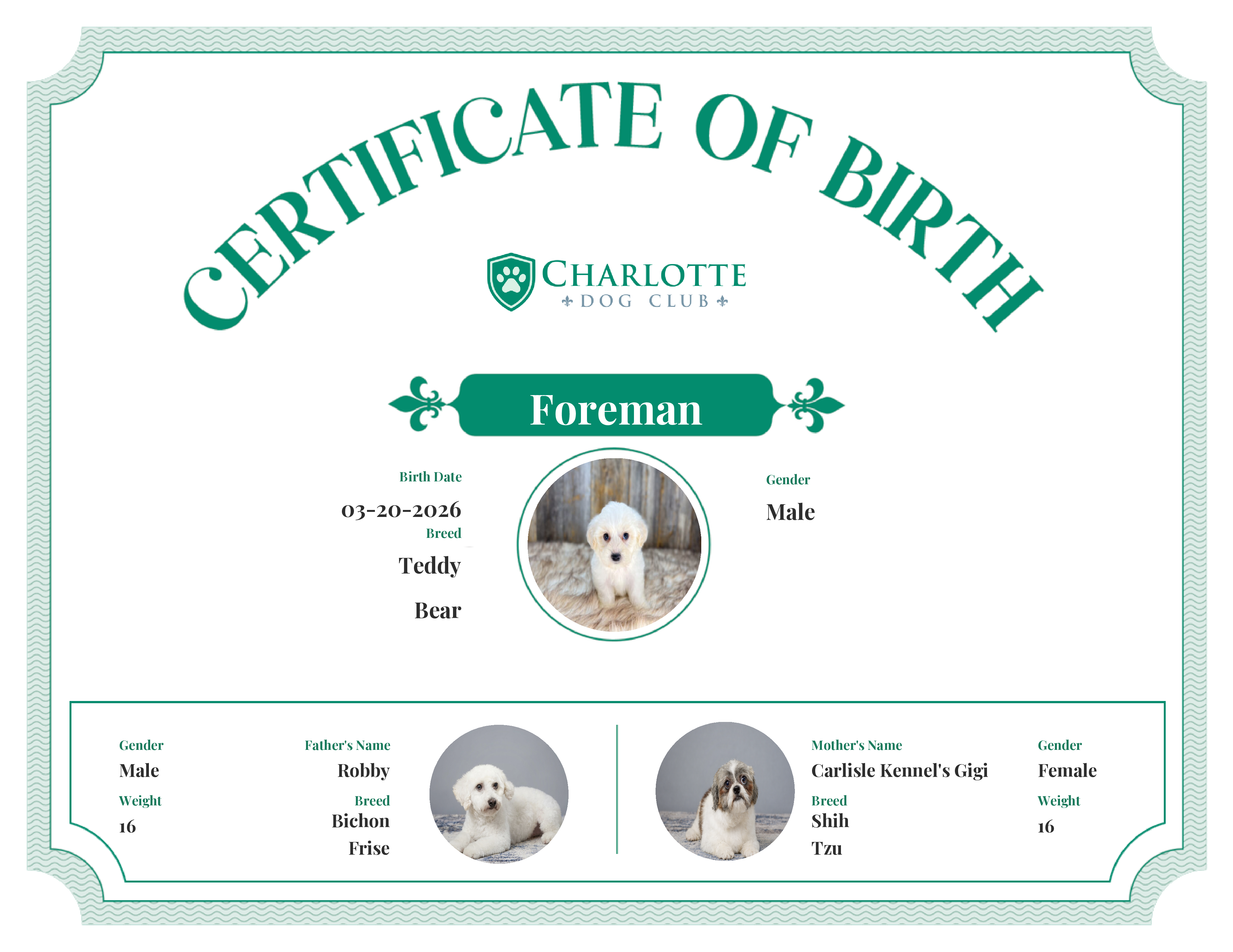 Foreman's Birth Certificate