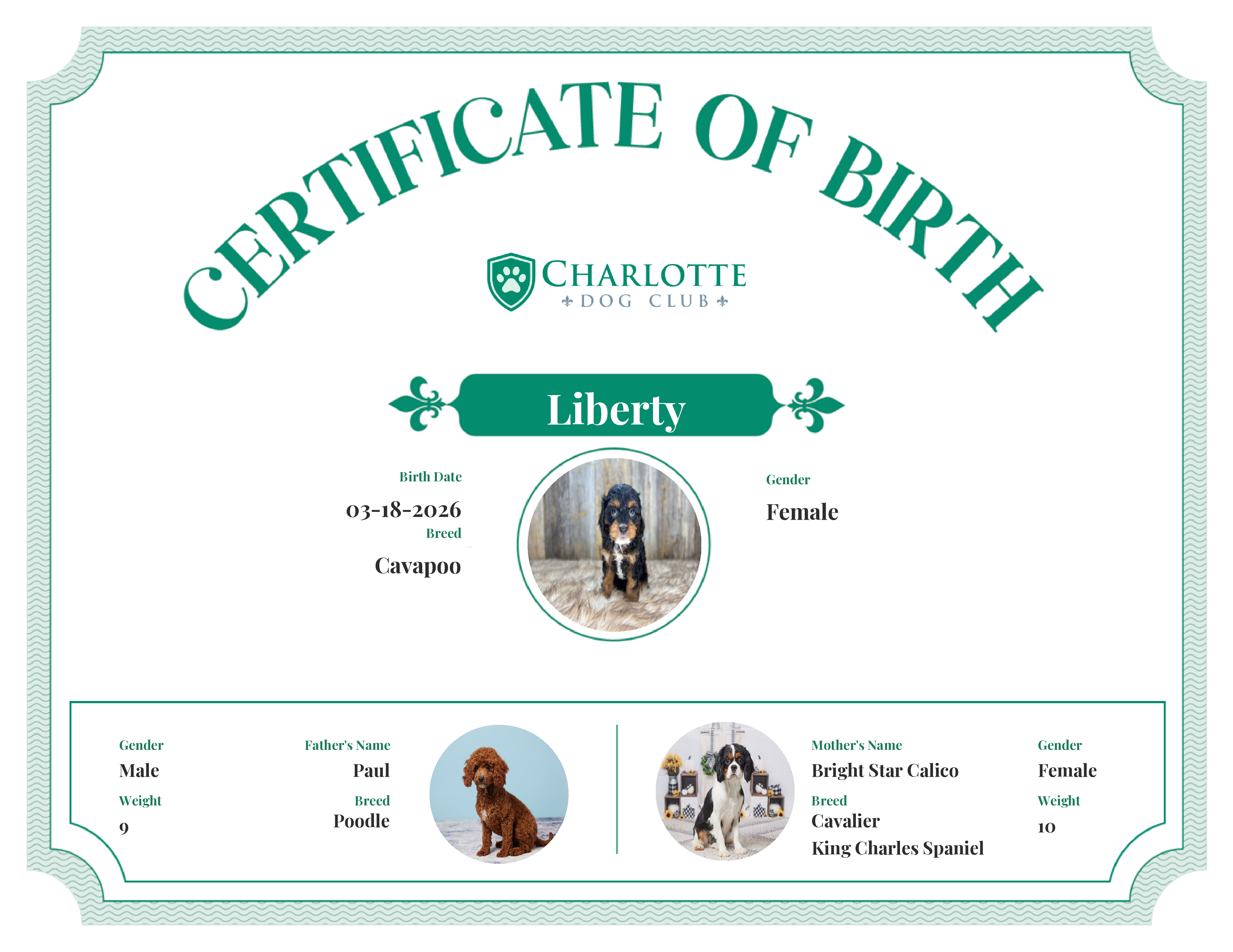 Liberty's Birth Certificate