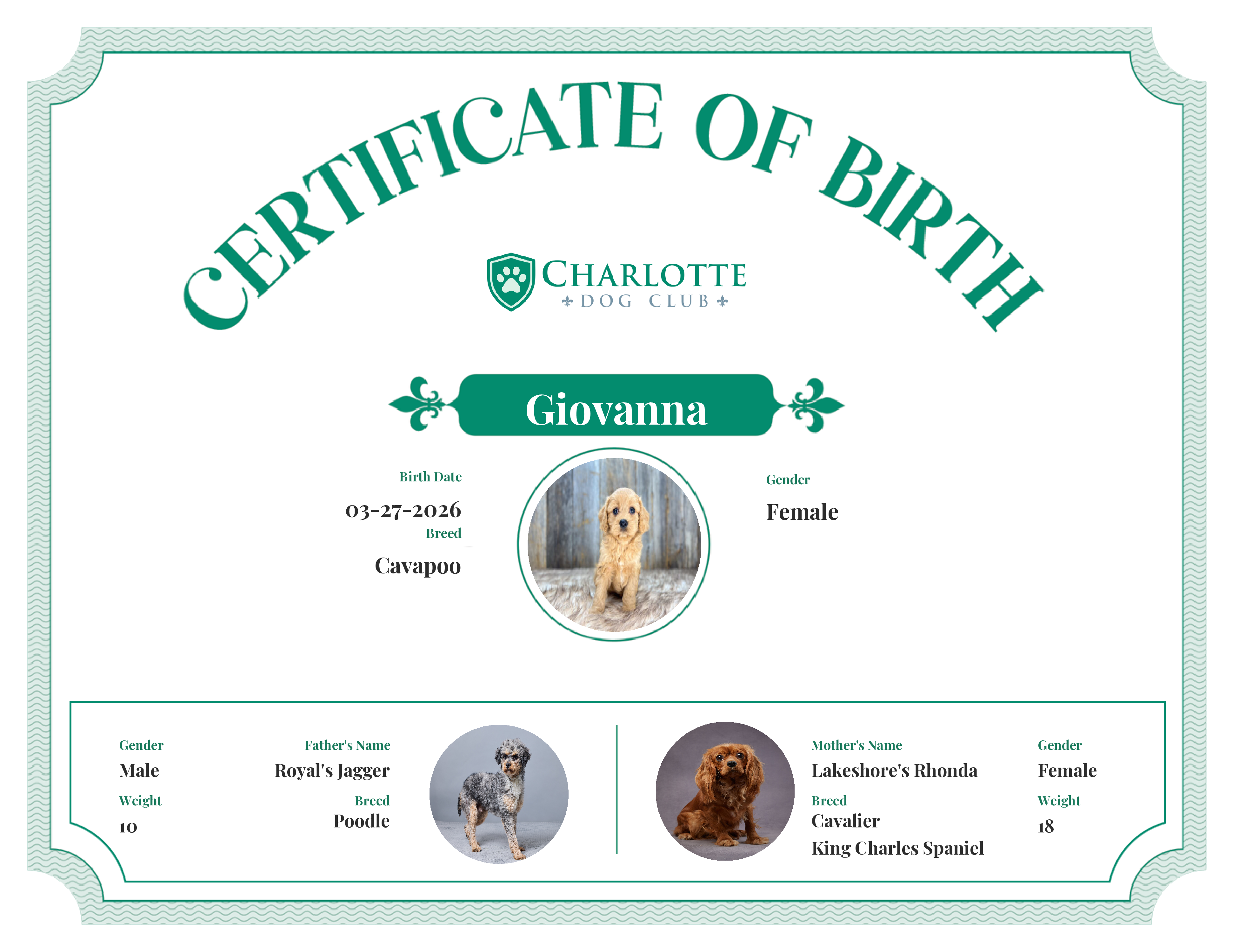 Giovanna's Birth Certificate