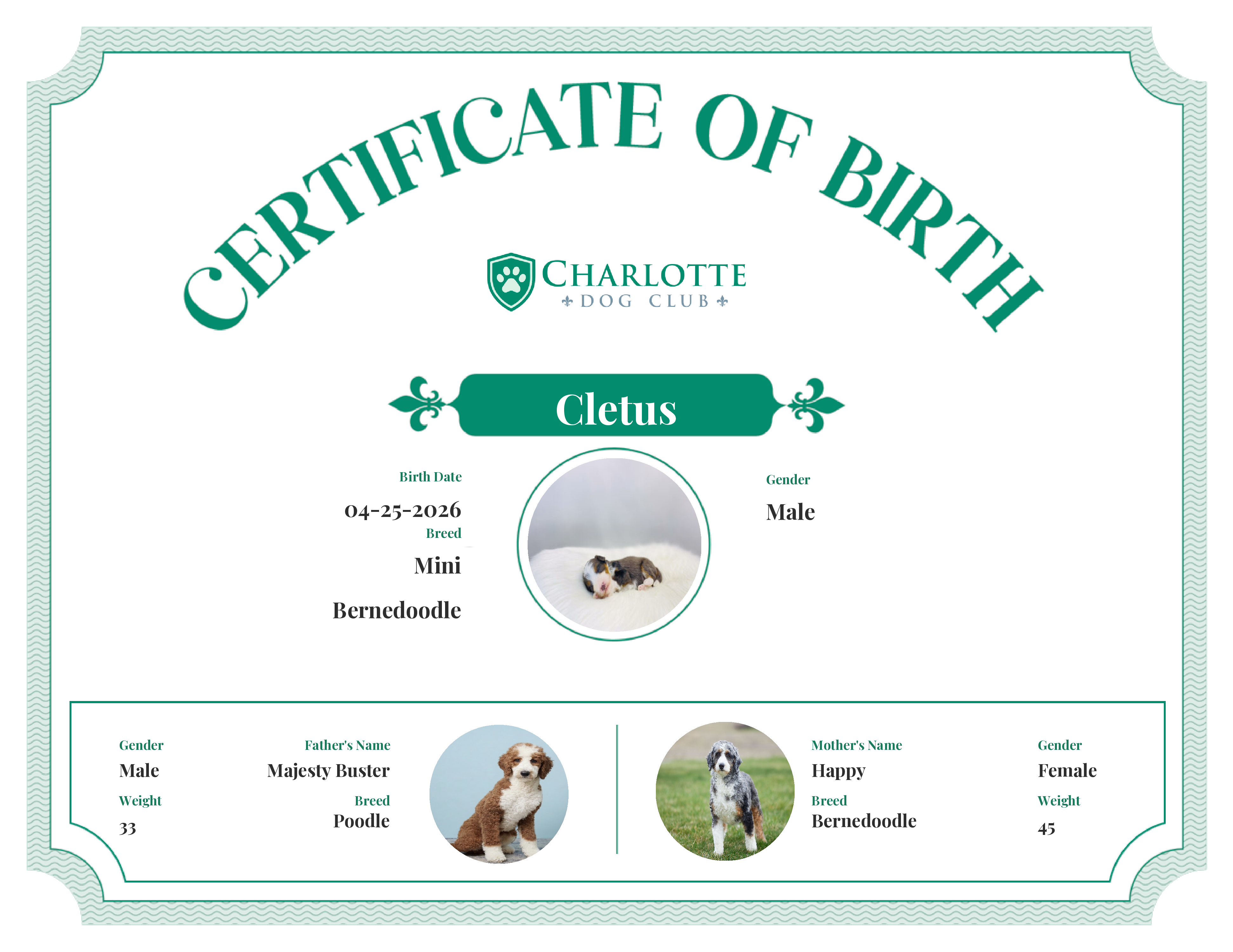 Cletus's Birth Certificate