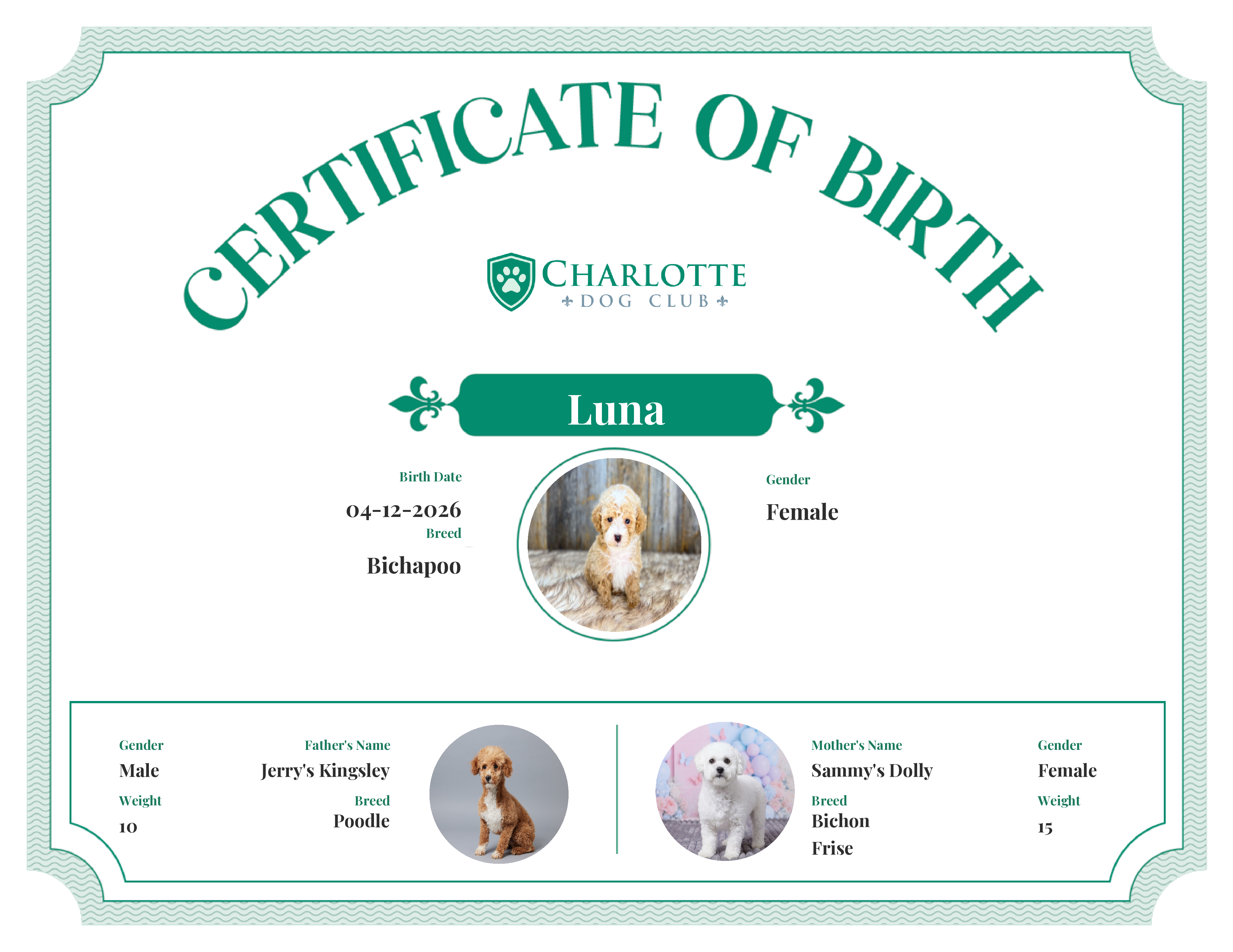 Luna's Birth Certificate