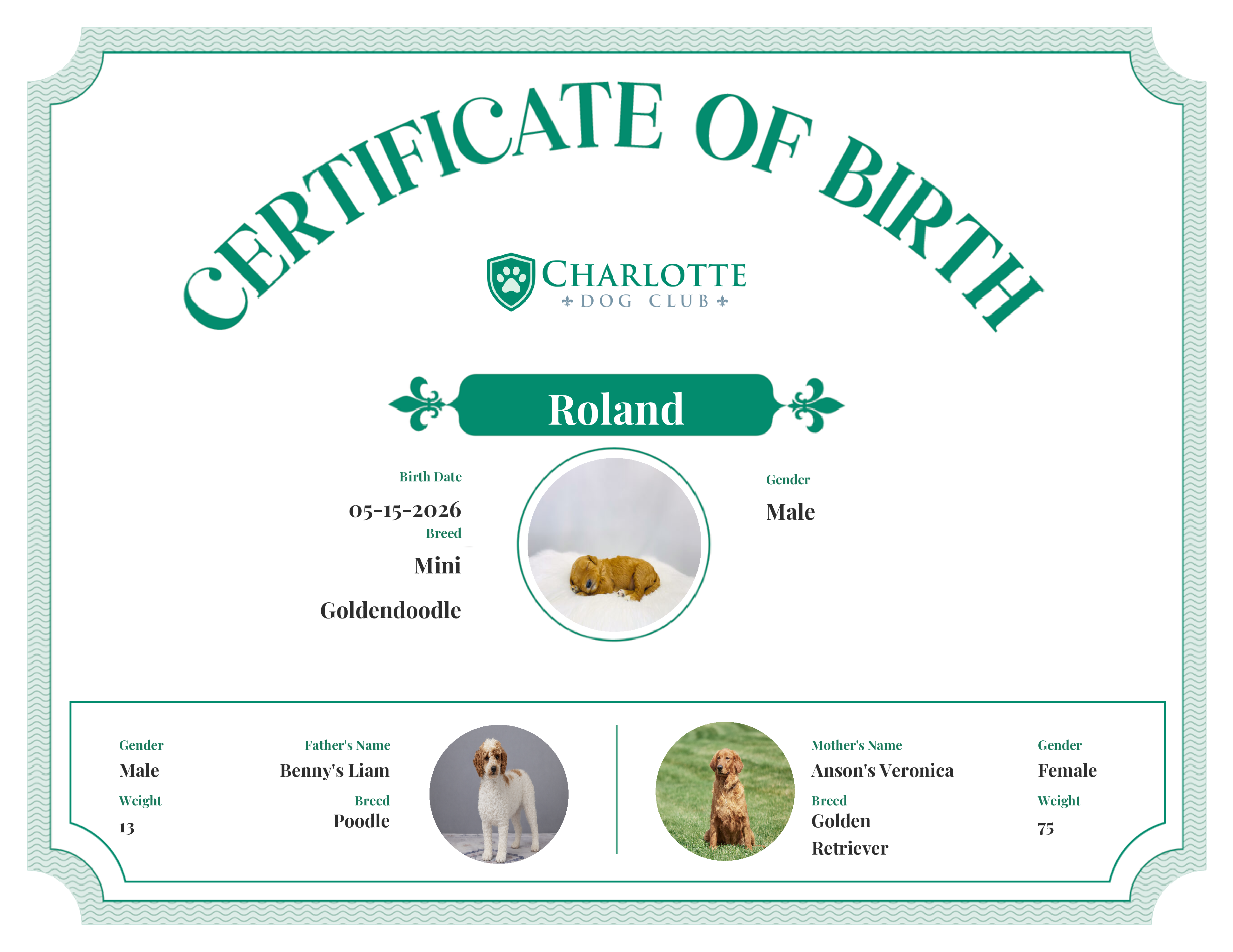 Roland's Birth Certificate