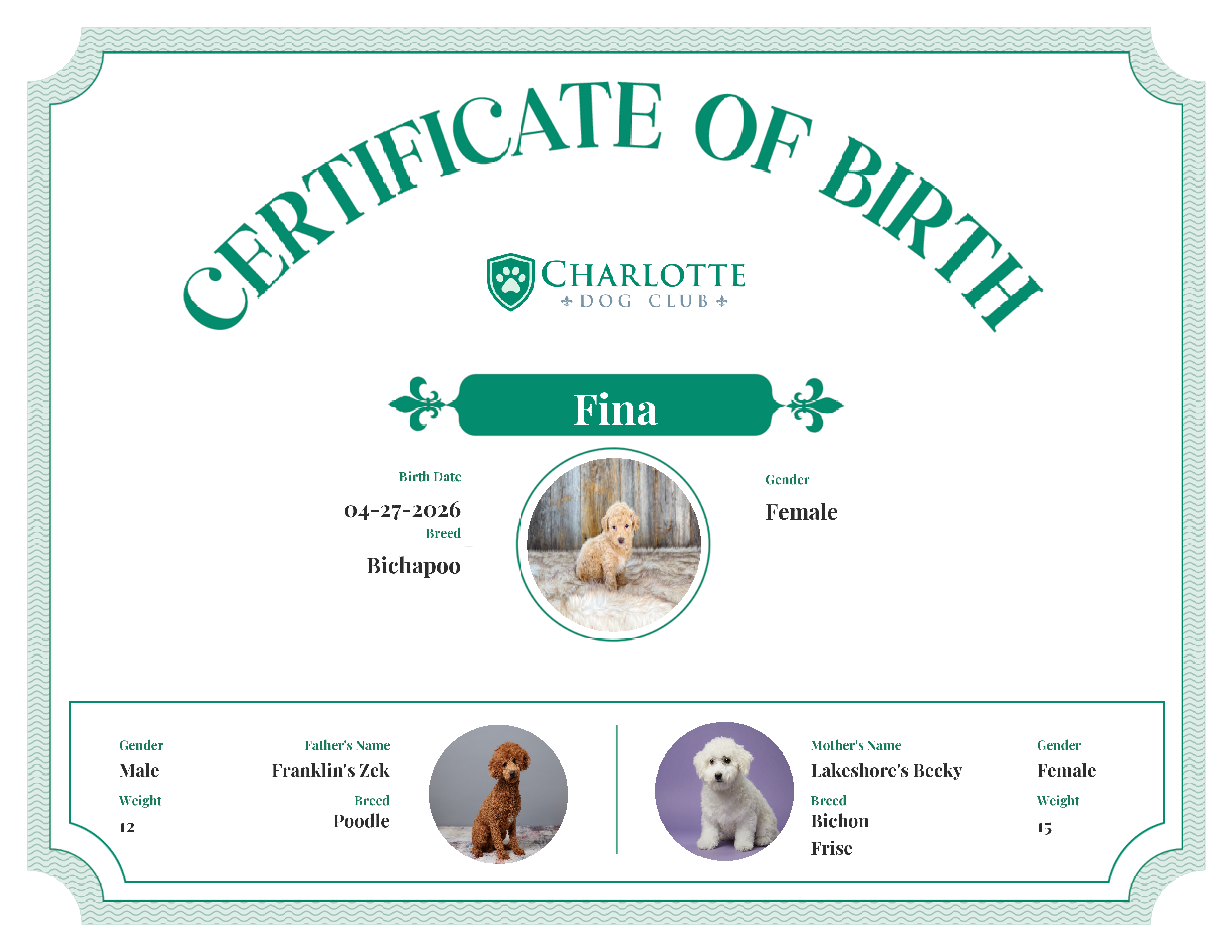 Fina's Birth Certificate