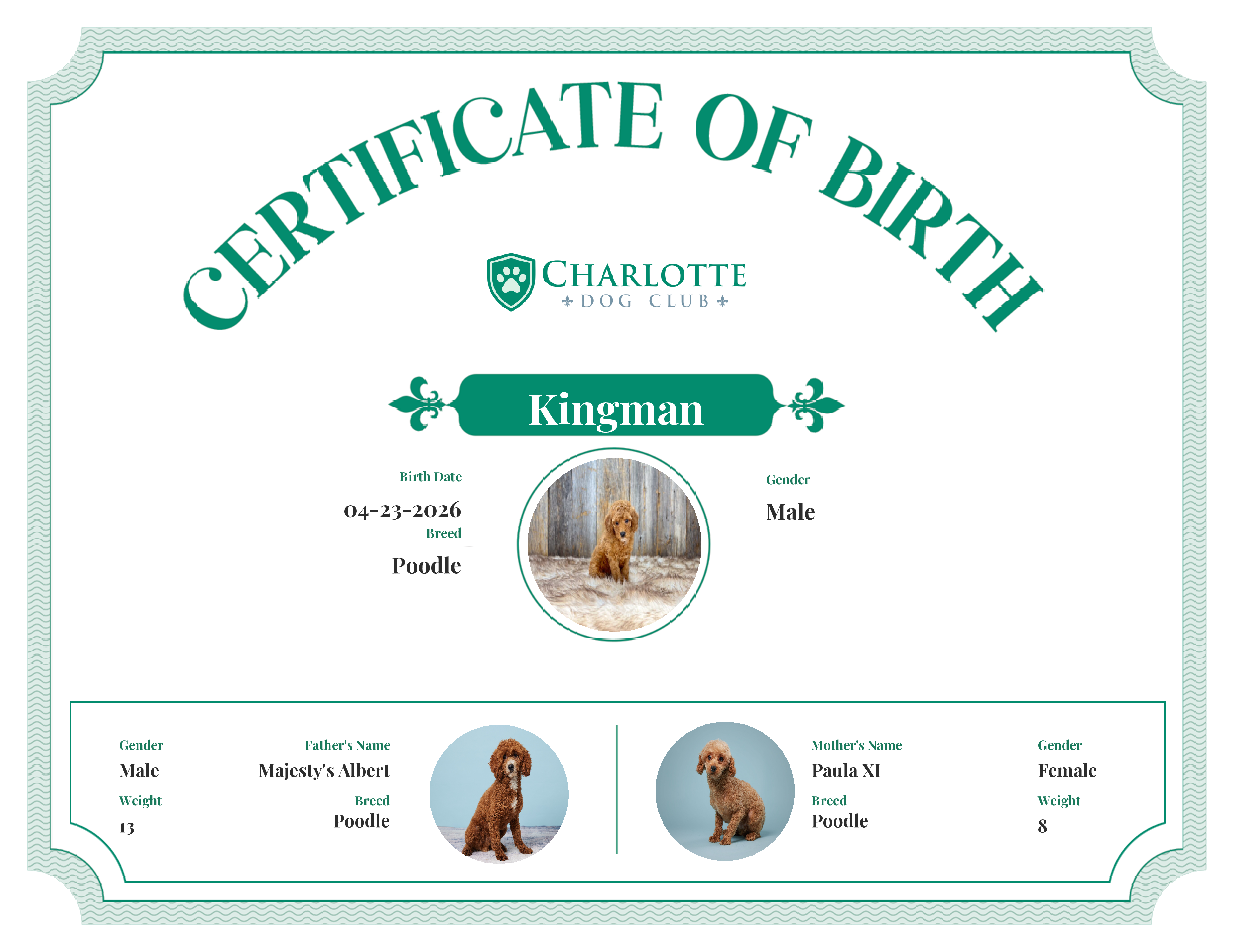 Kingman's Birth Certificate