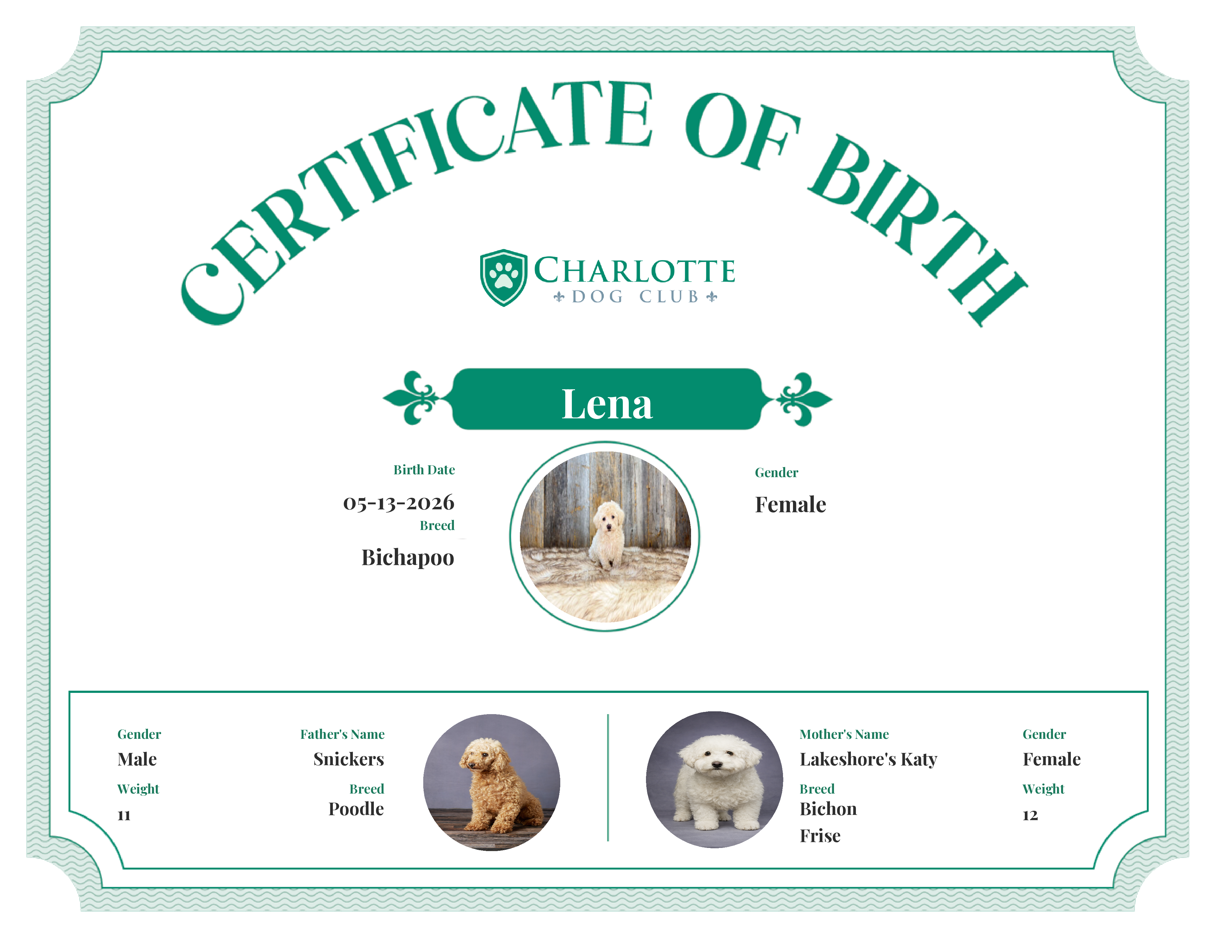 Lena's Birth Certificate