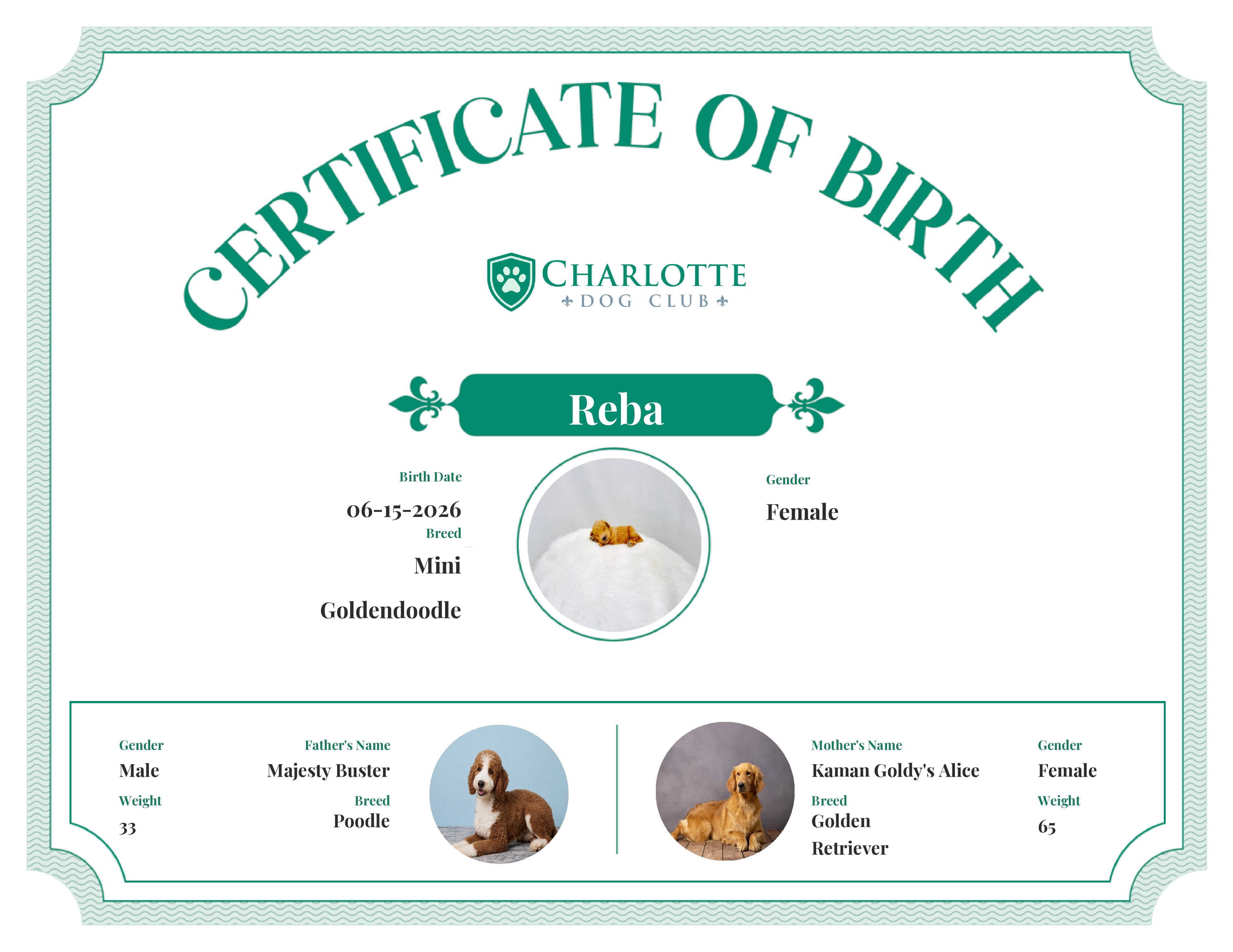 Reba's Birth Certificate