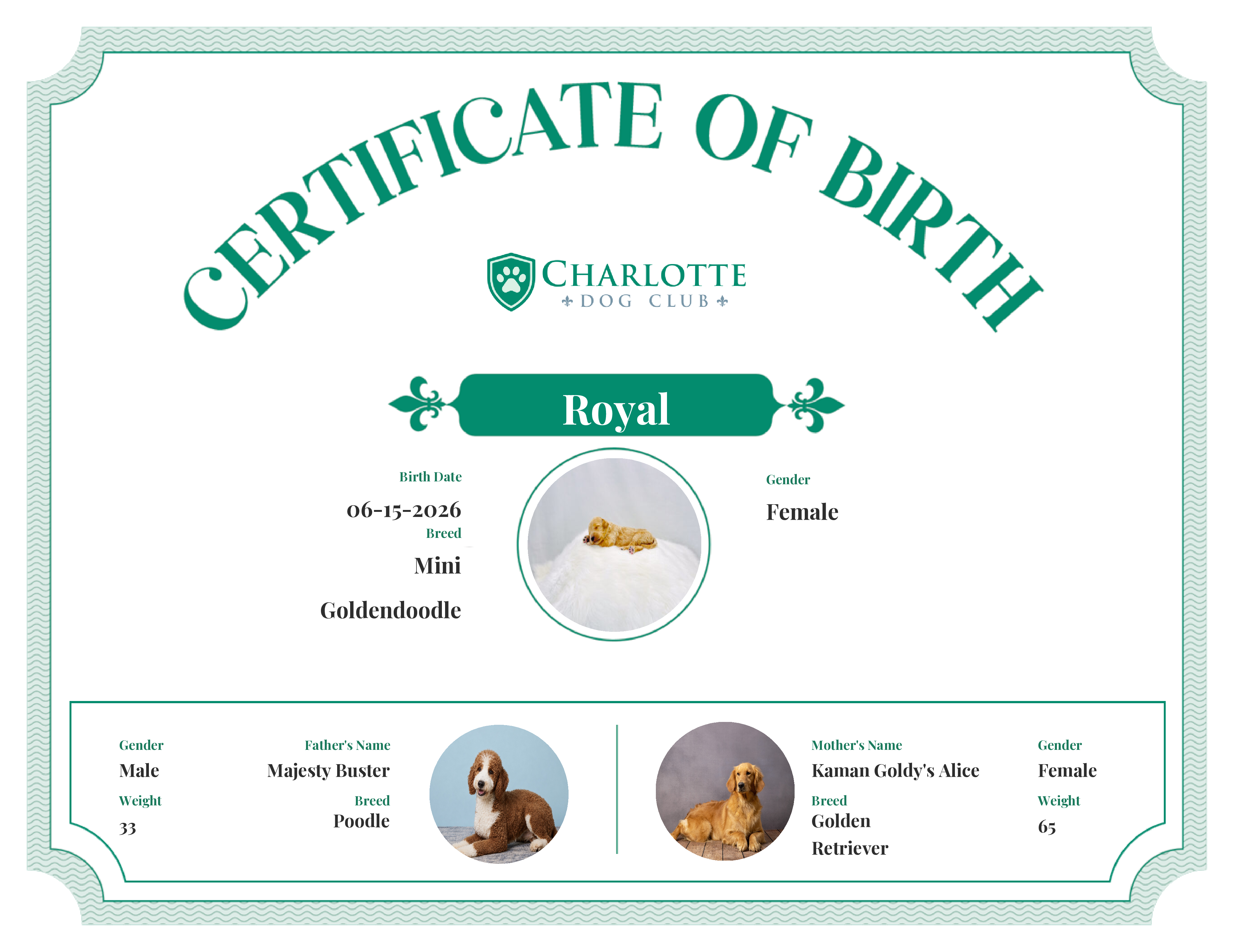Royal's Birth Certificate