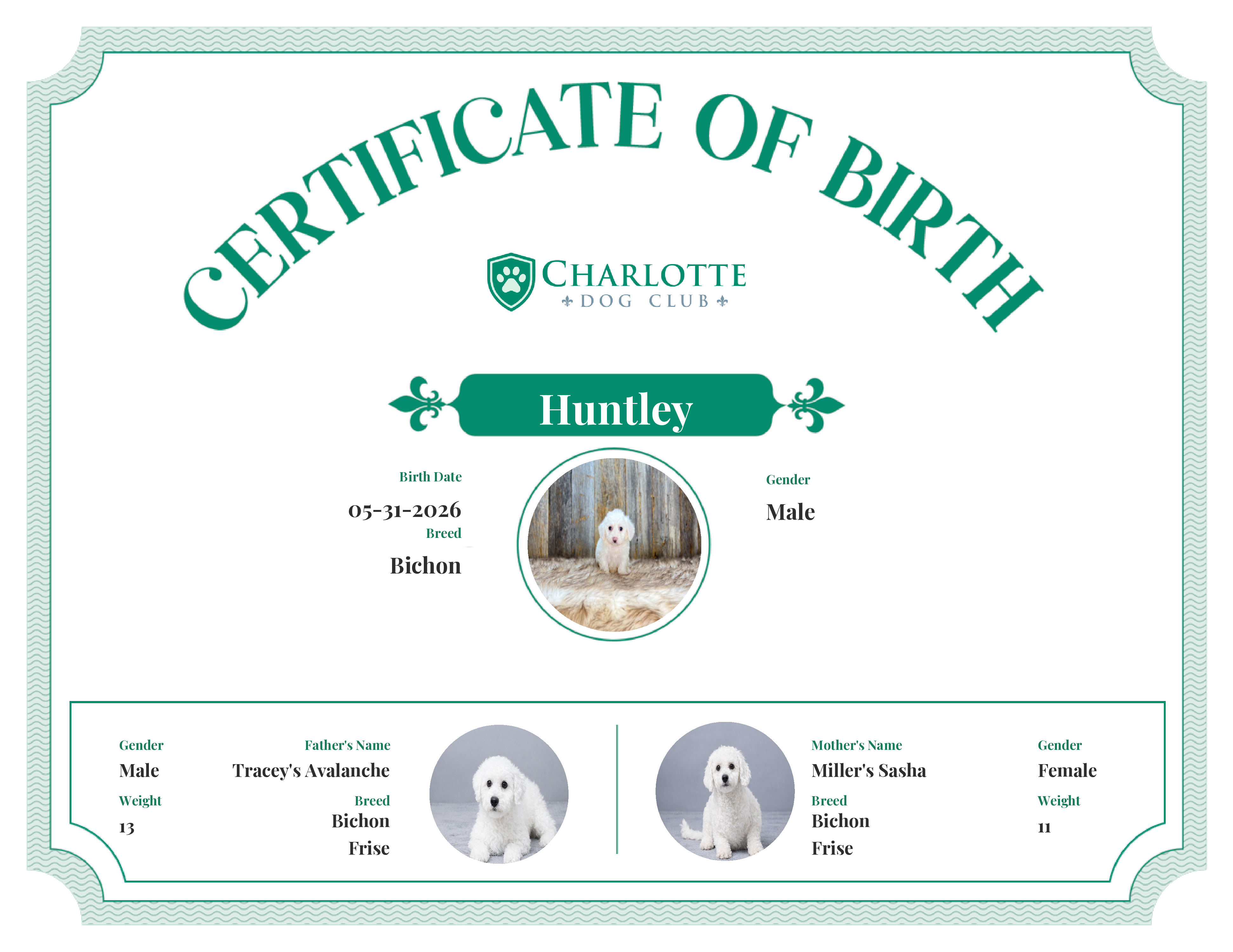 Huntley's Birth Certificate