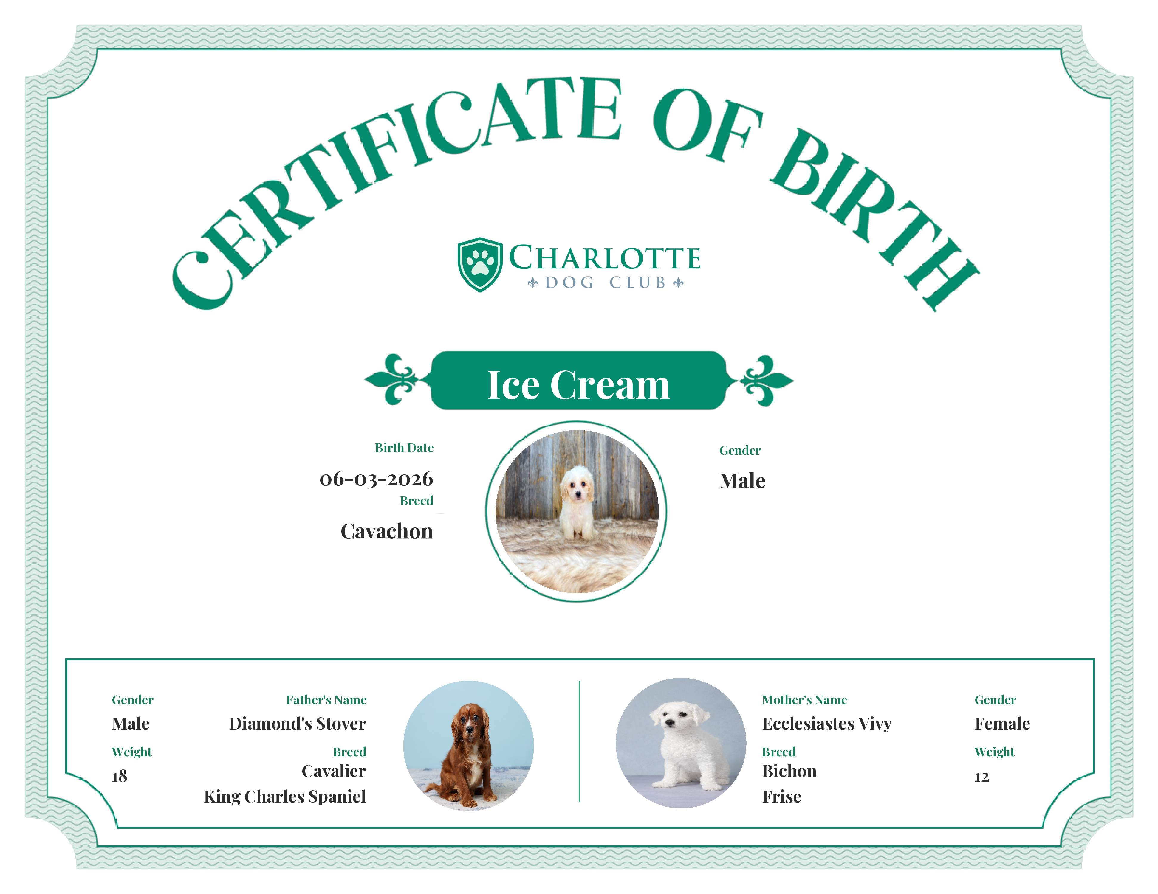 Ice Cream's Birth Certificate