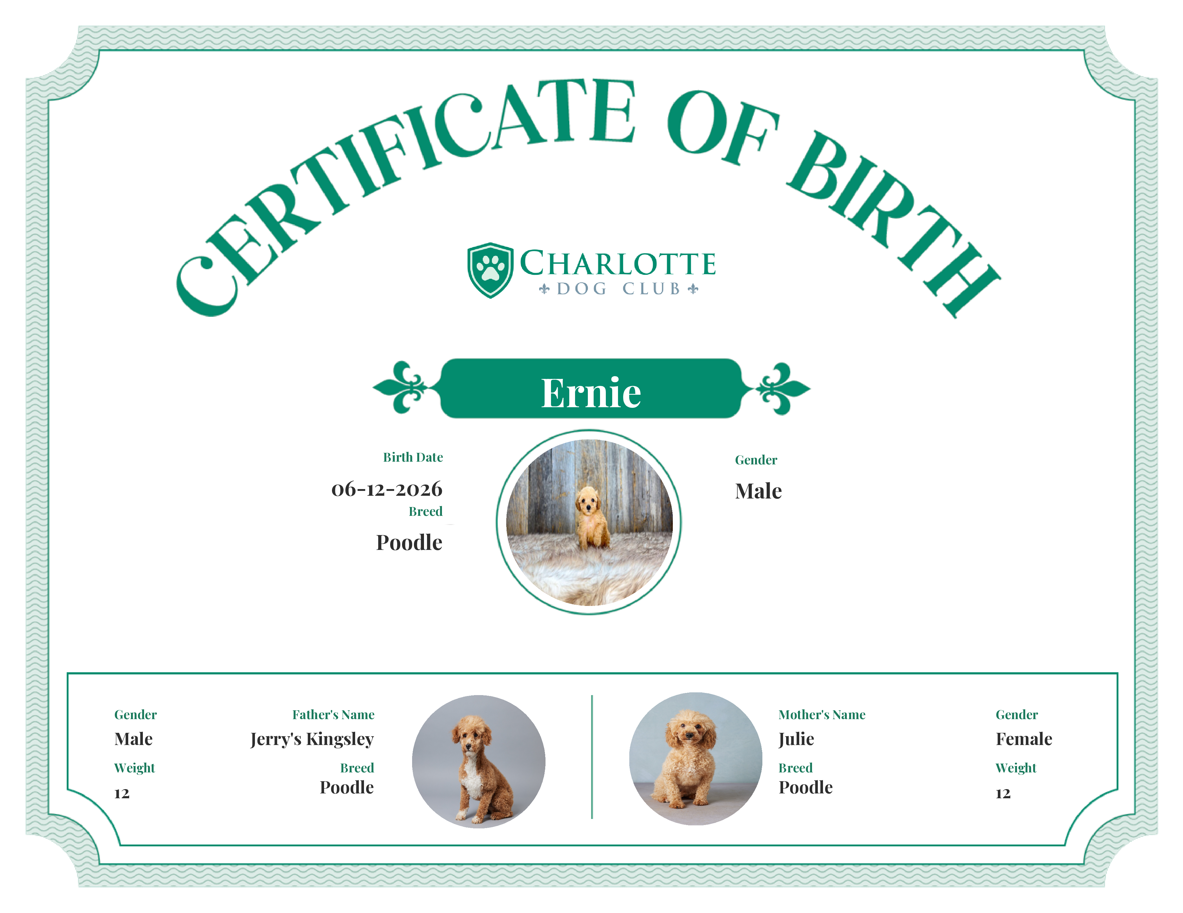 Ernie's Birth Certificate