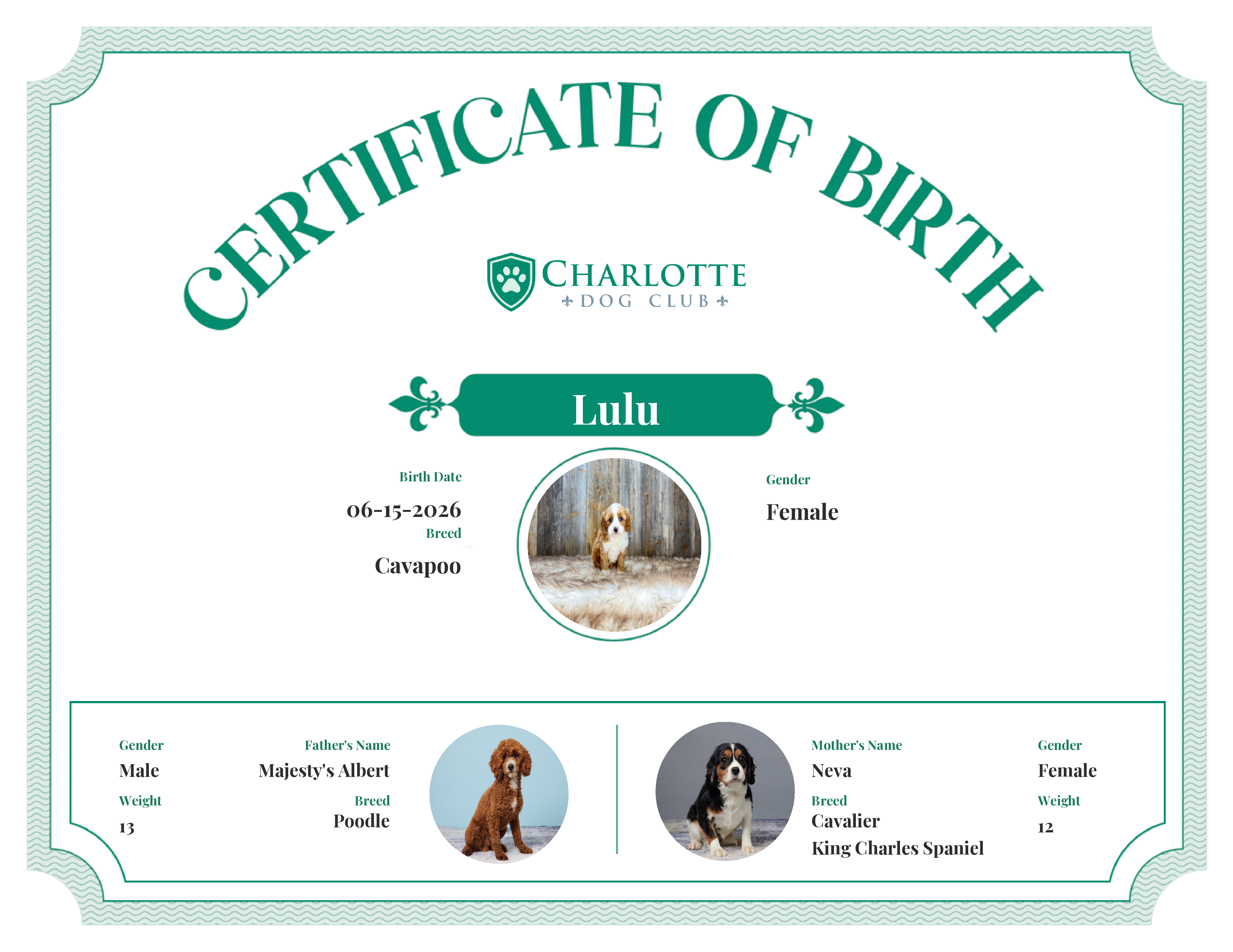 Lulu's Birth Certificate