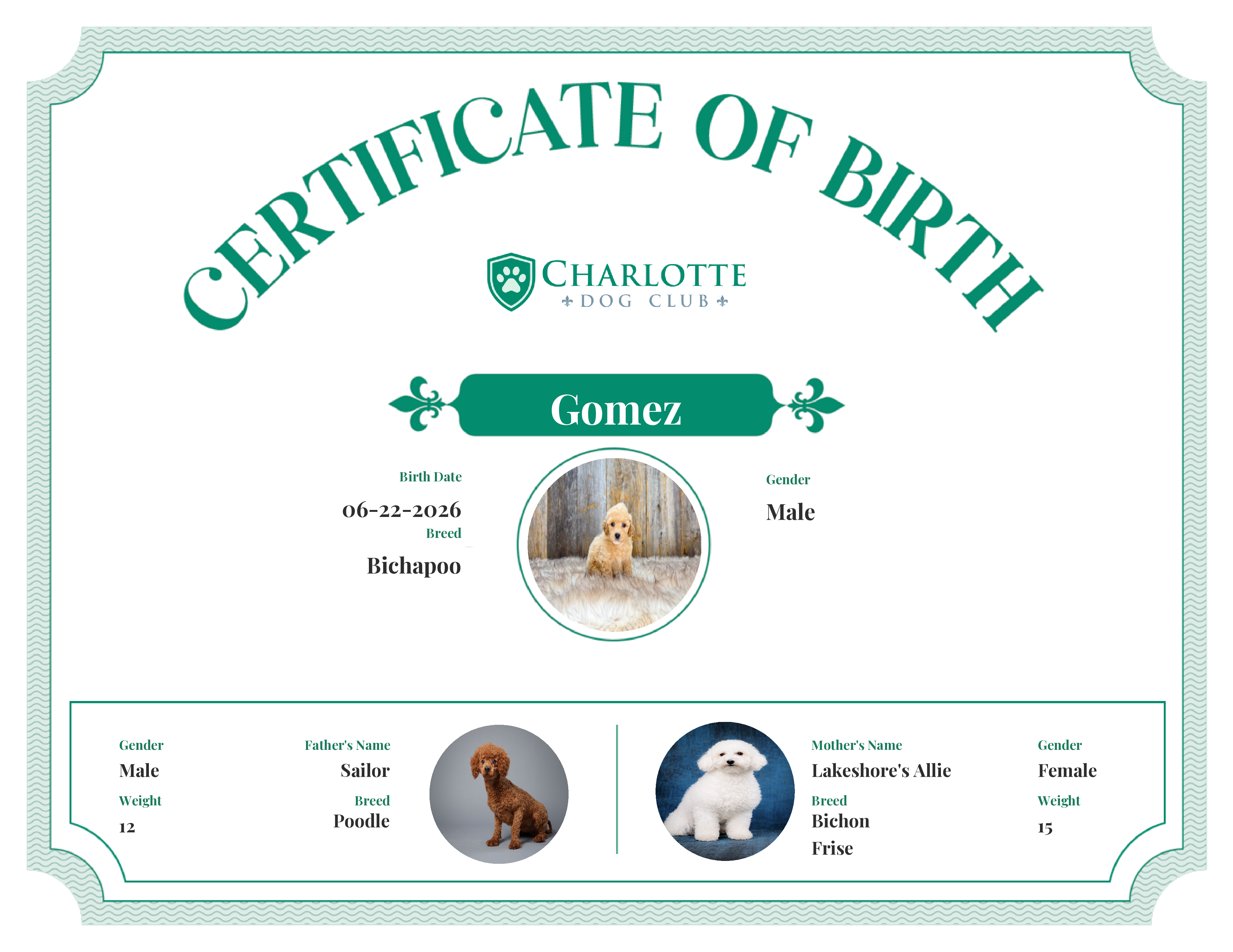 Gomez's Birth Certificate