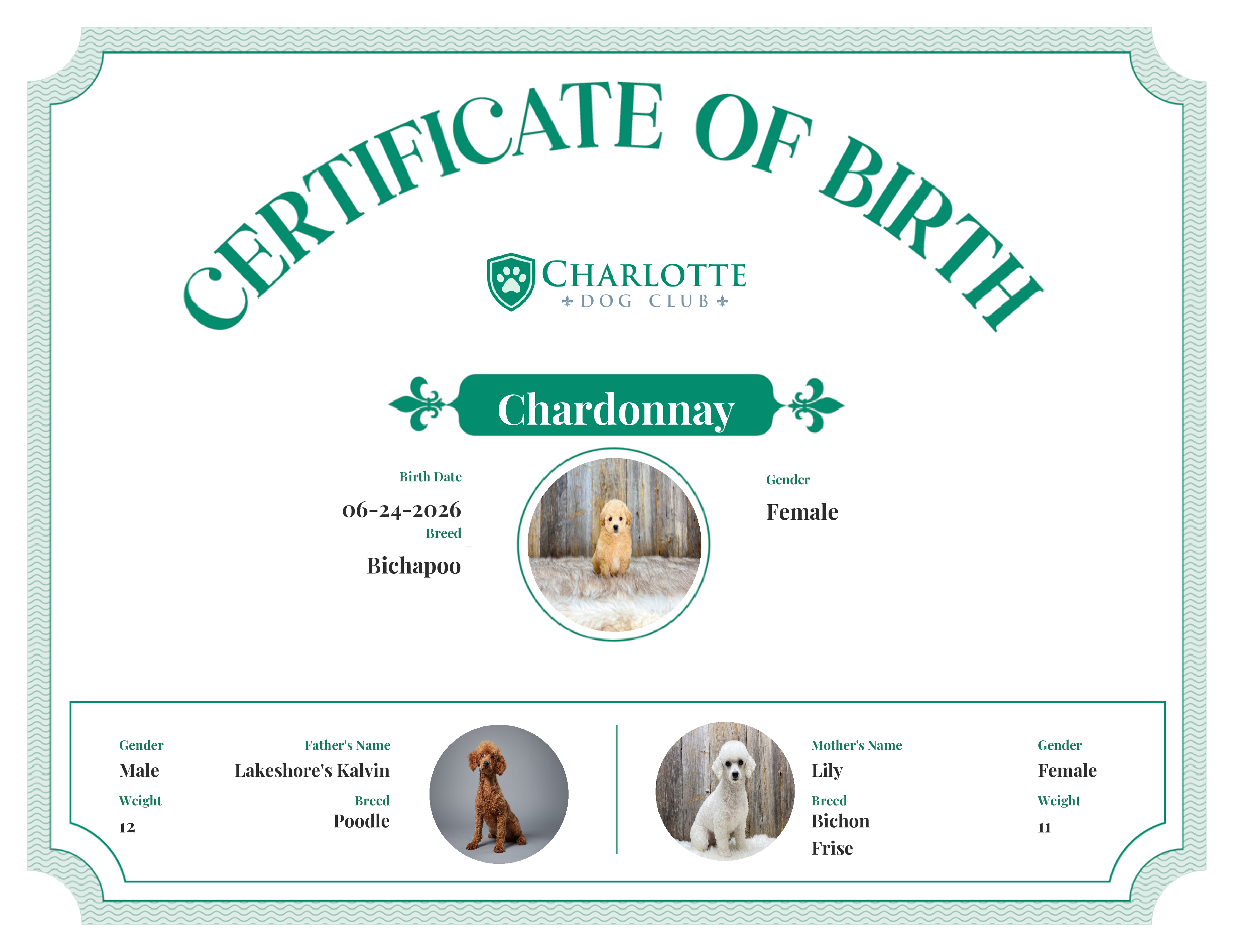 Chardonnay's Birth Certificate