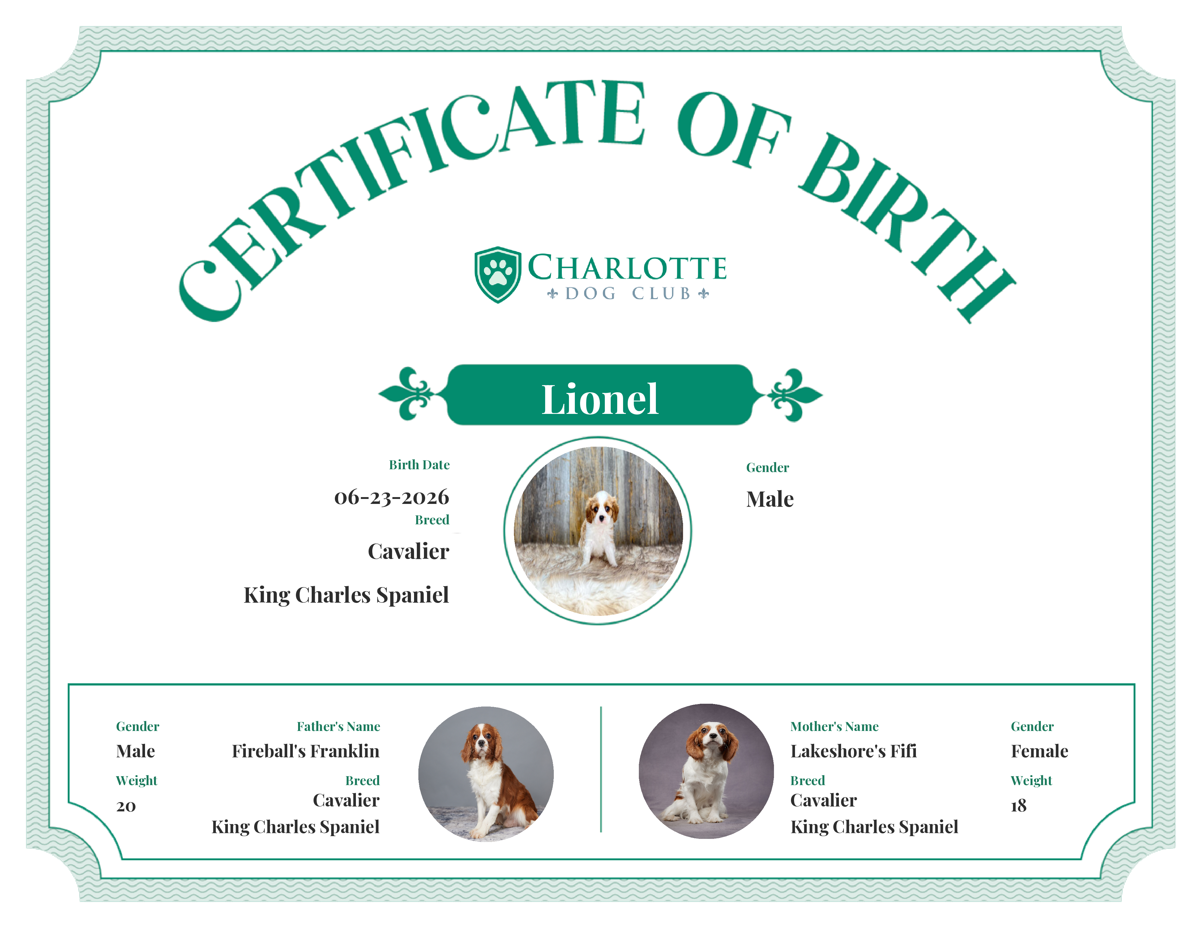 Lionel's Birth Certificate