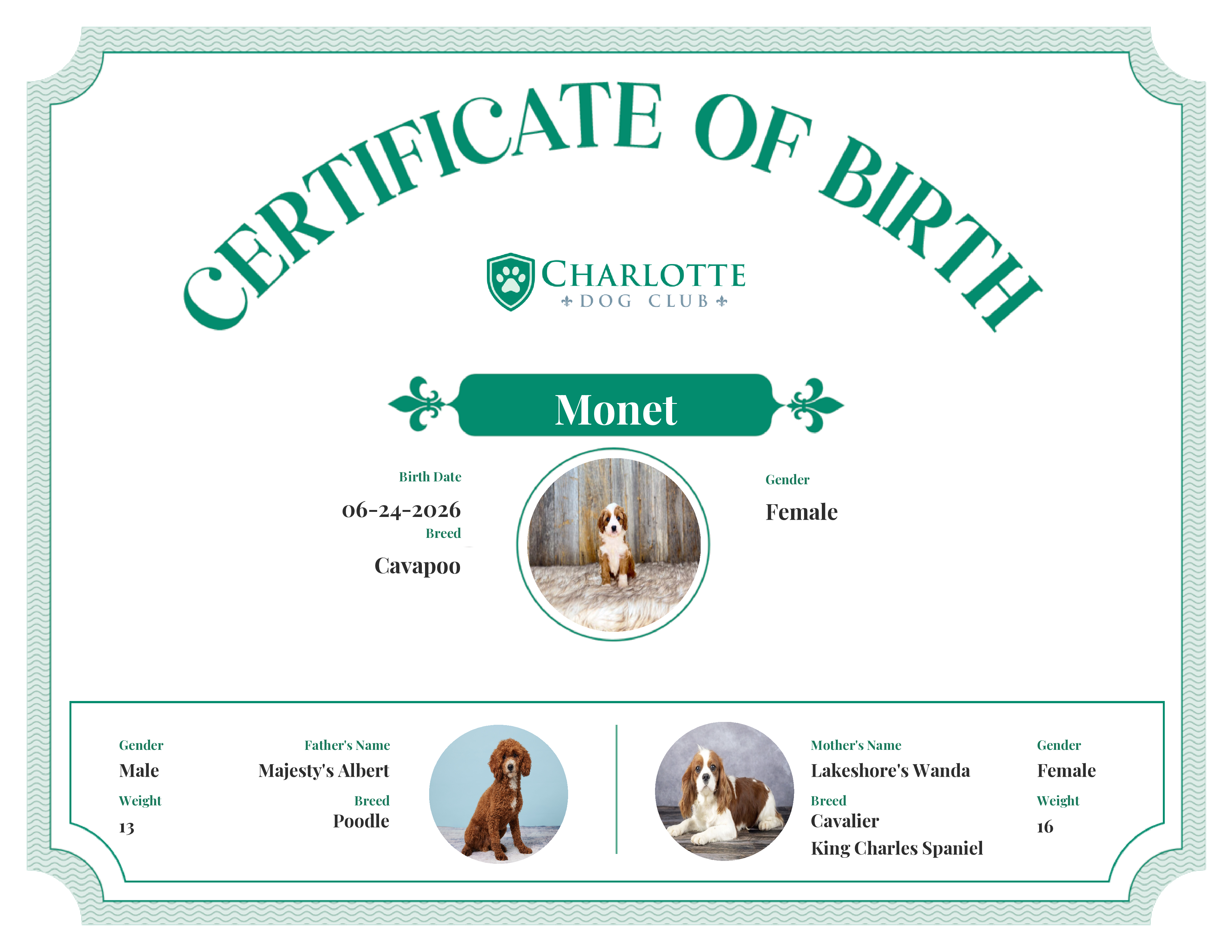 Monet's Birth Certificate