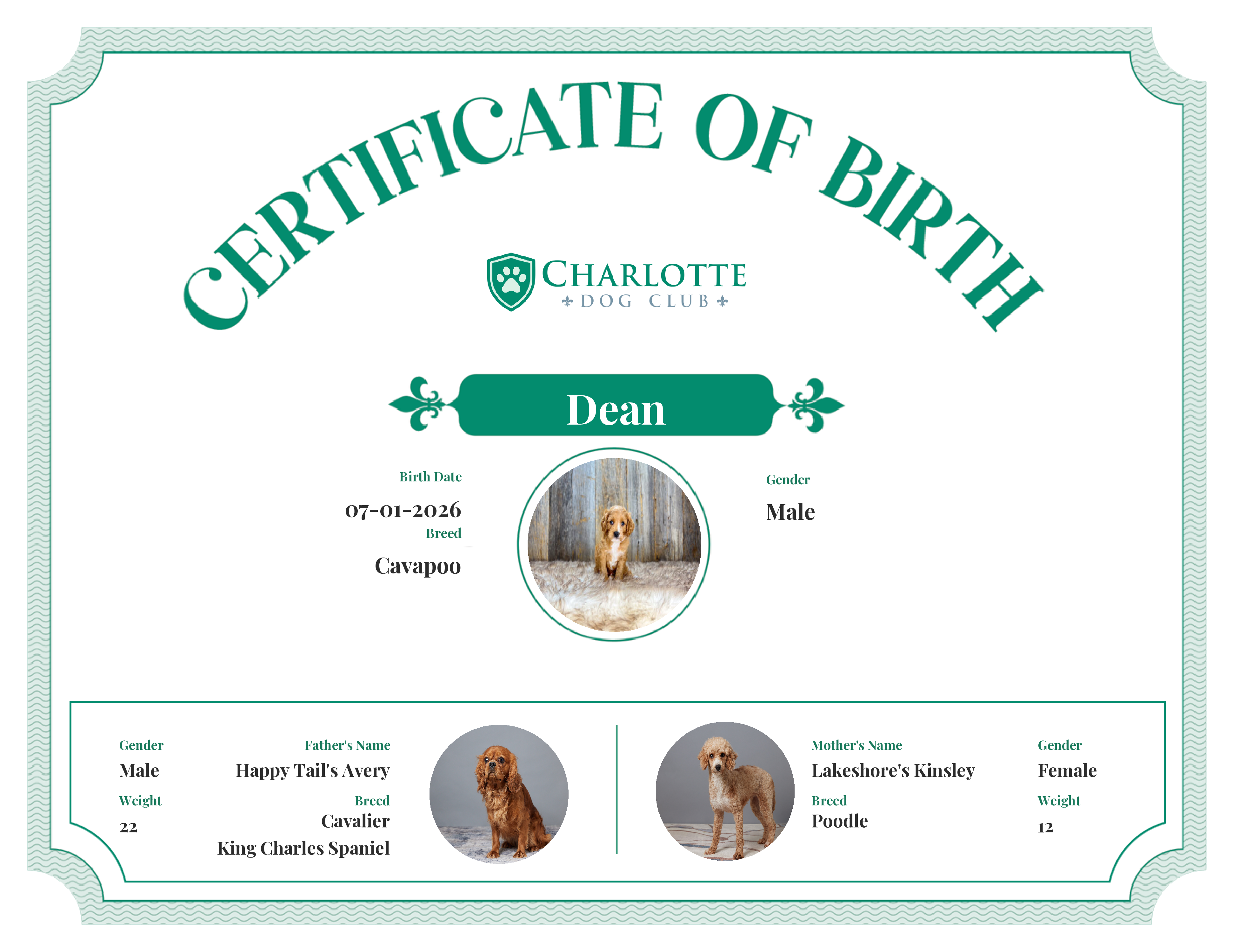 Dean's Birth Certificate