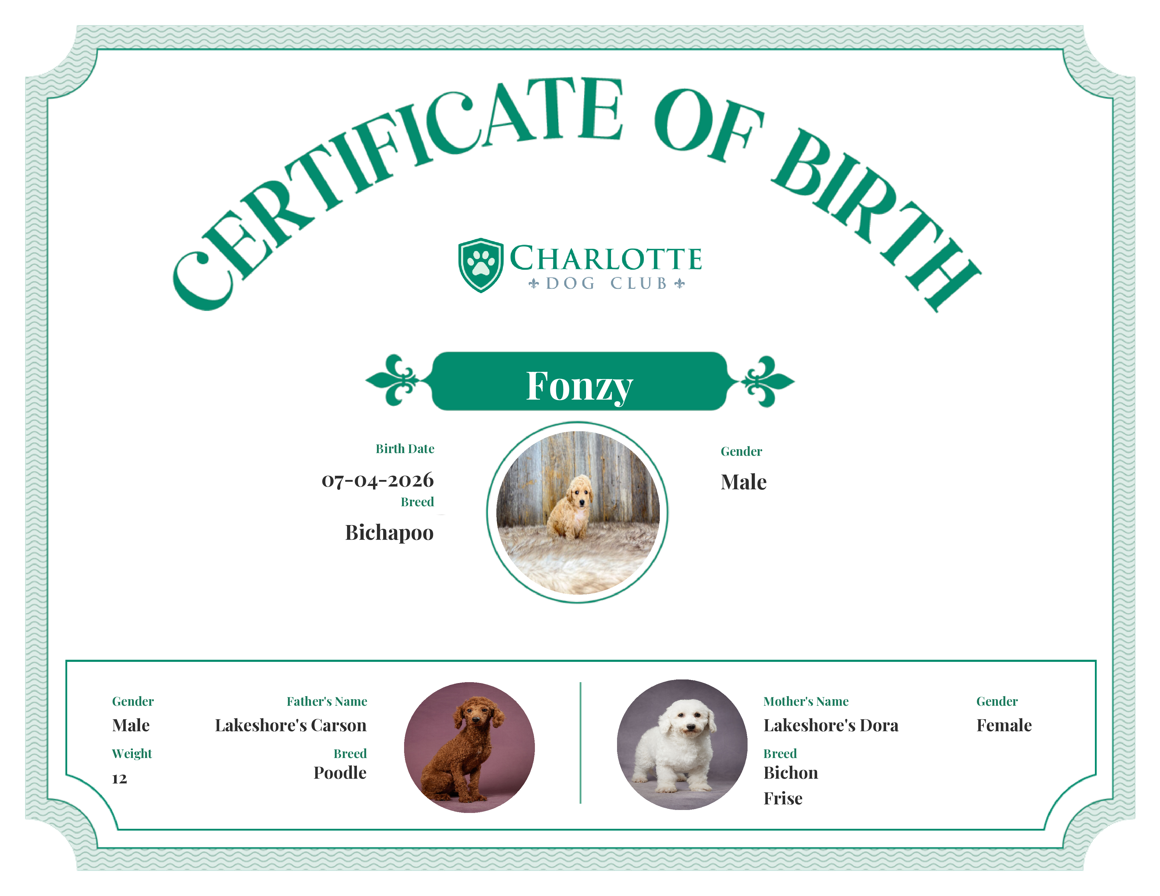 Fonzy's Birth Certificate