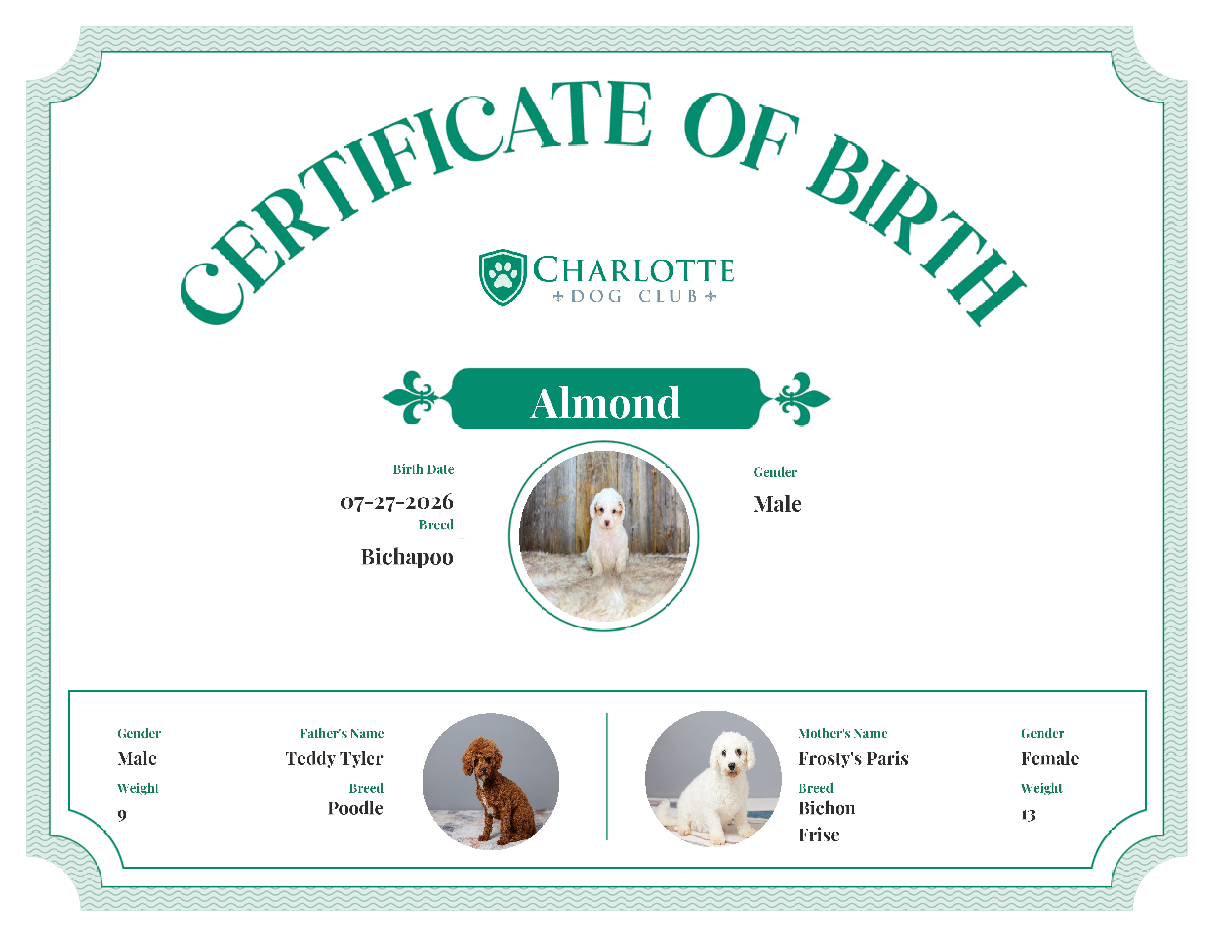 Almond's Birth Certificate