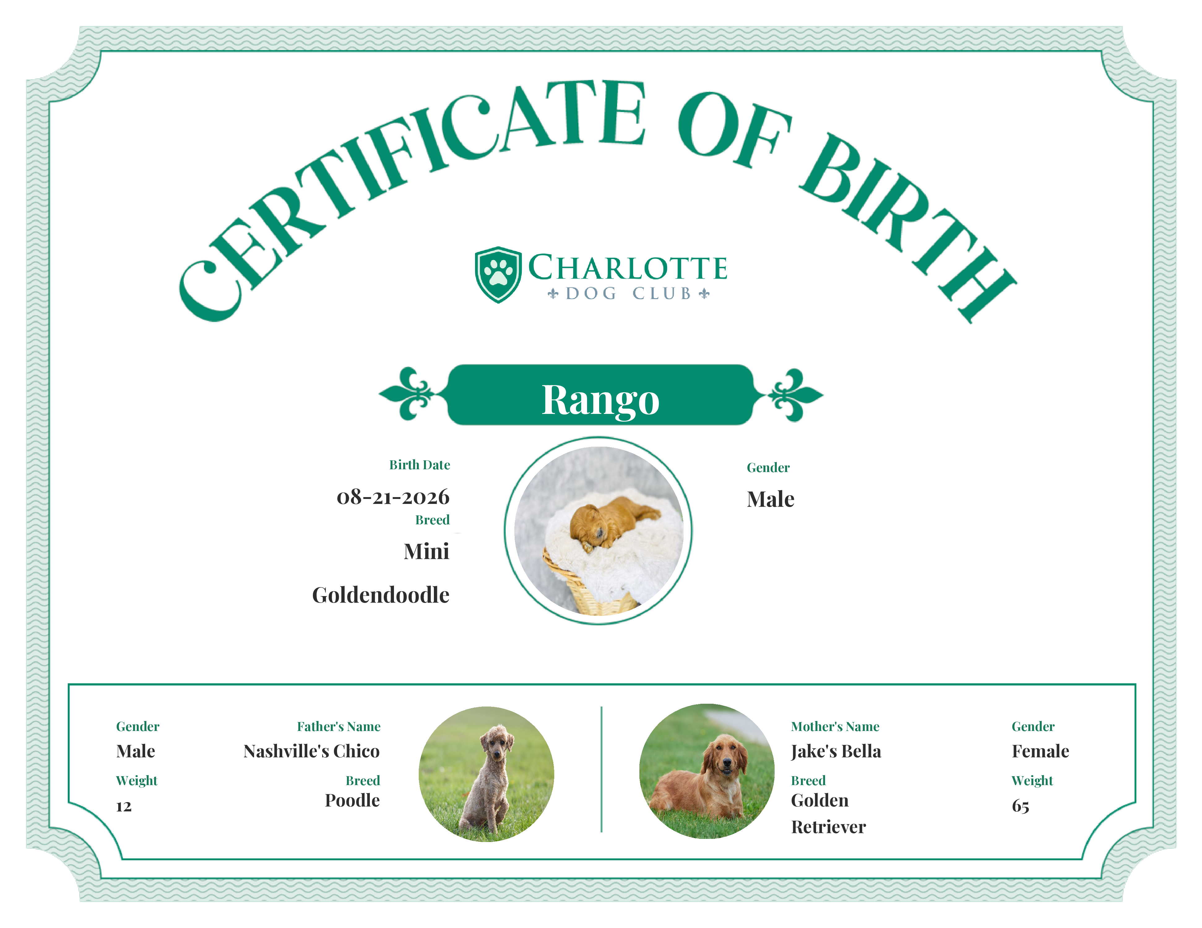 Rango's Birth Certificate