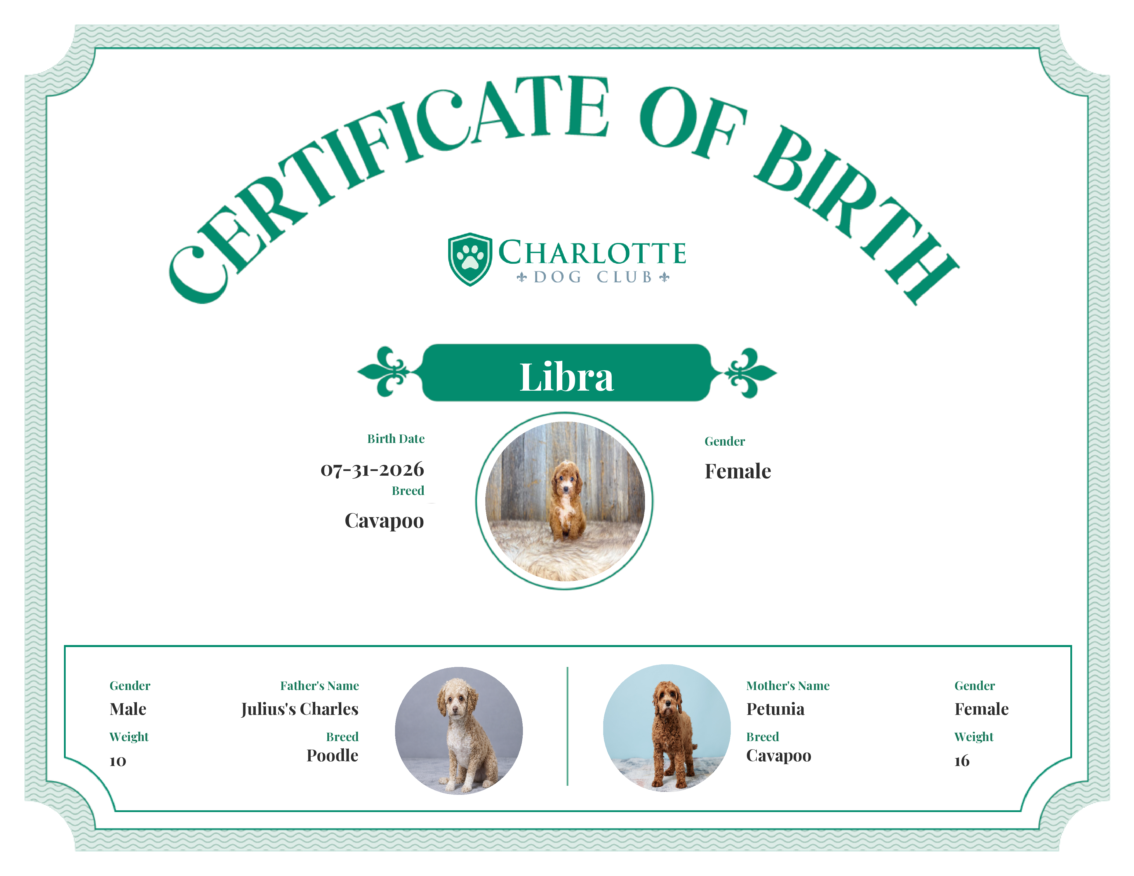 Libra's Birth Certificate