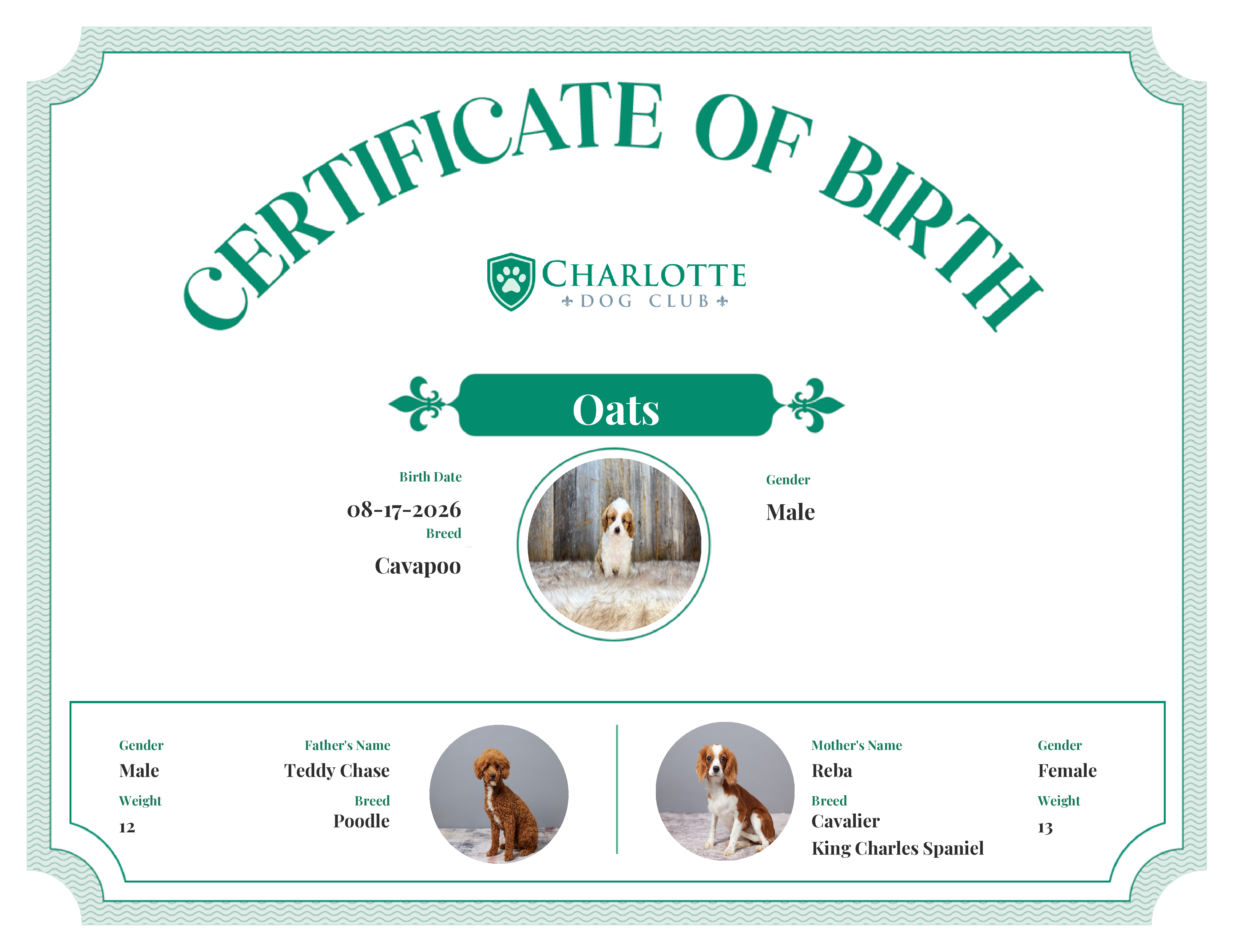Oats's Birth Certificate