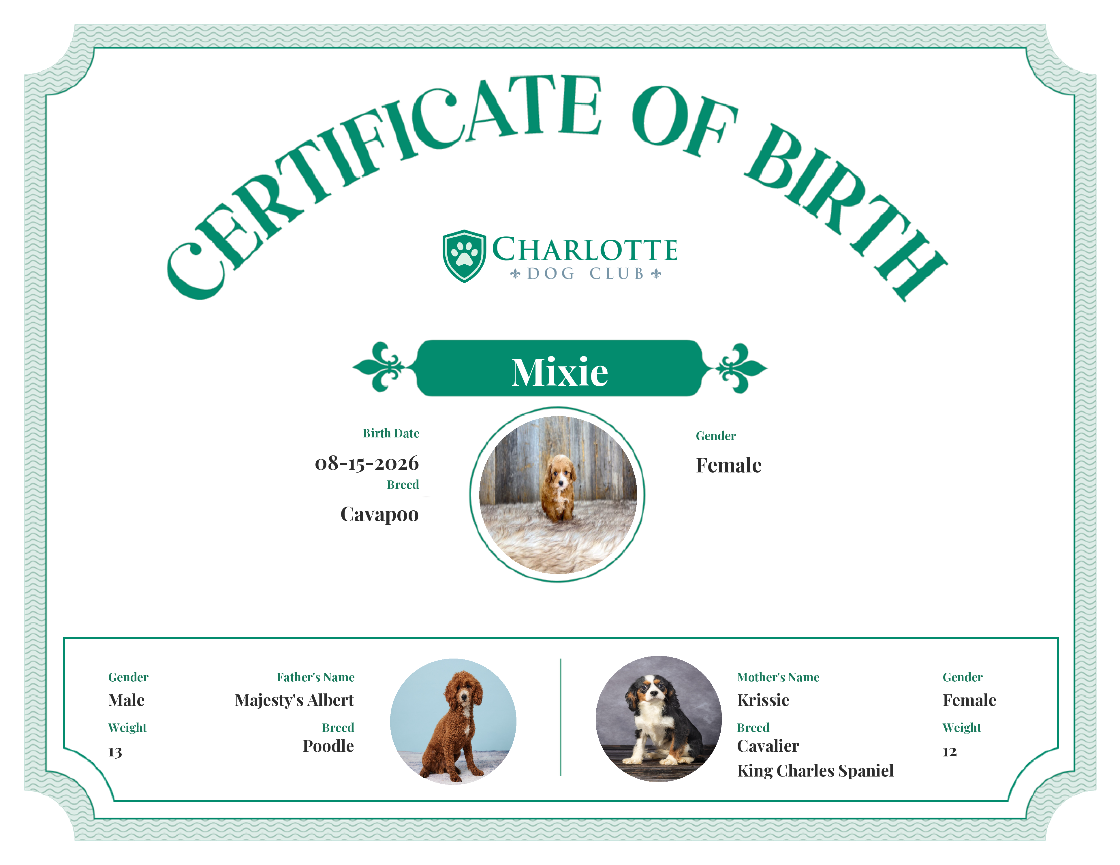 Mixie's Birth Certificate