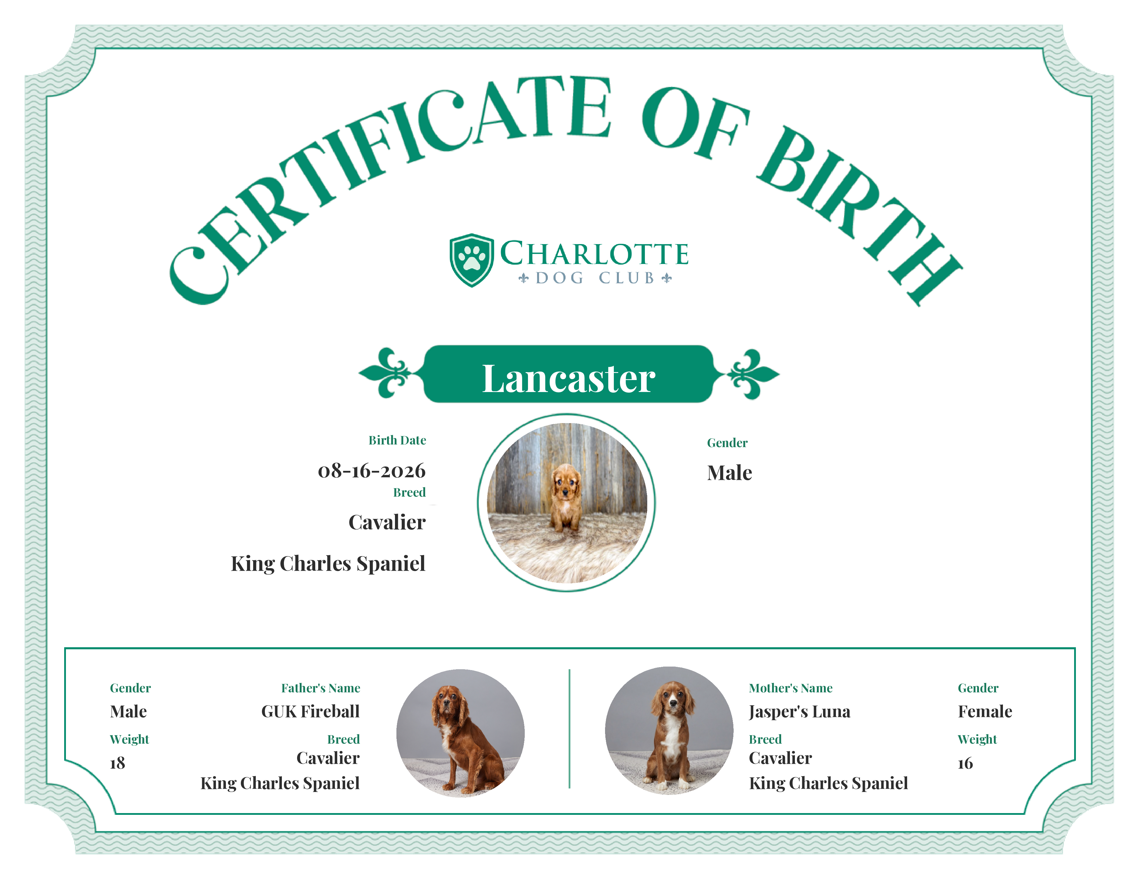 Lancaster's Birth Certificate