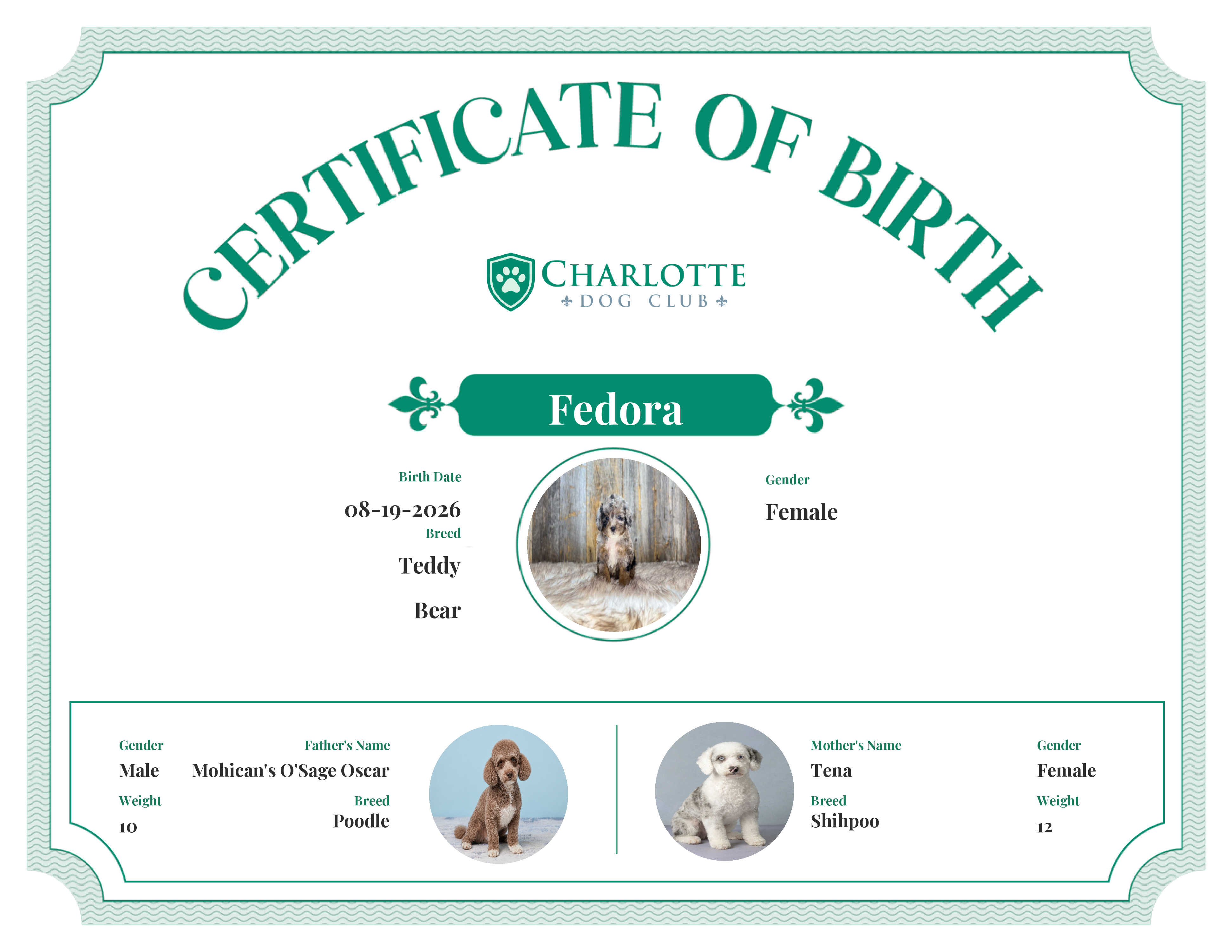 Fedora's Birth Certificate