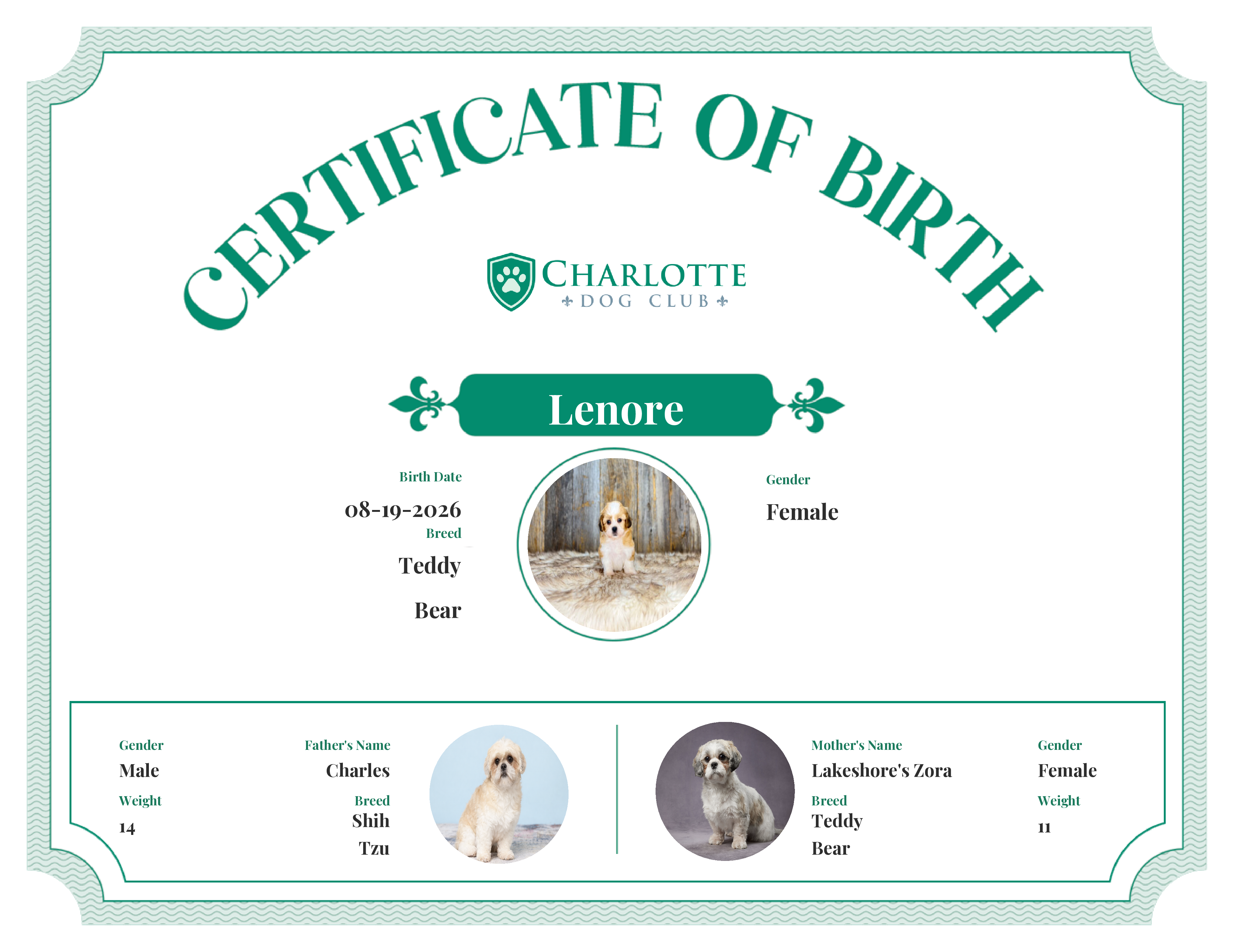 Lenore's Birth Certificate