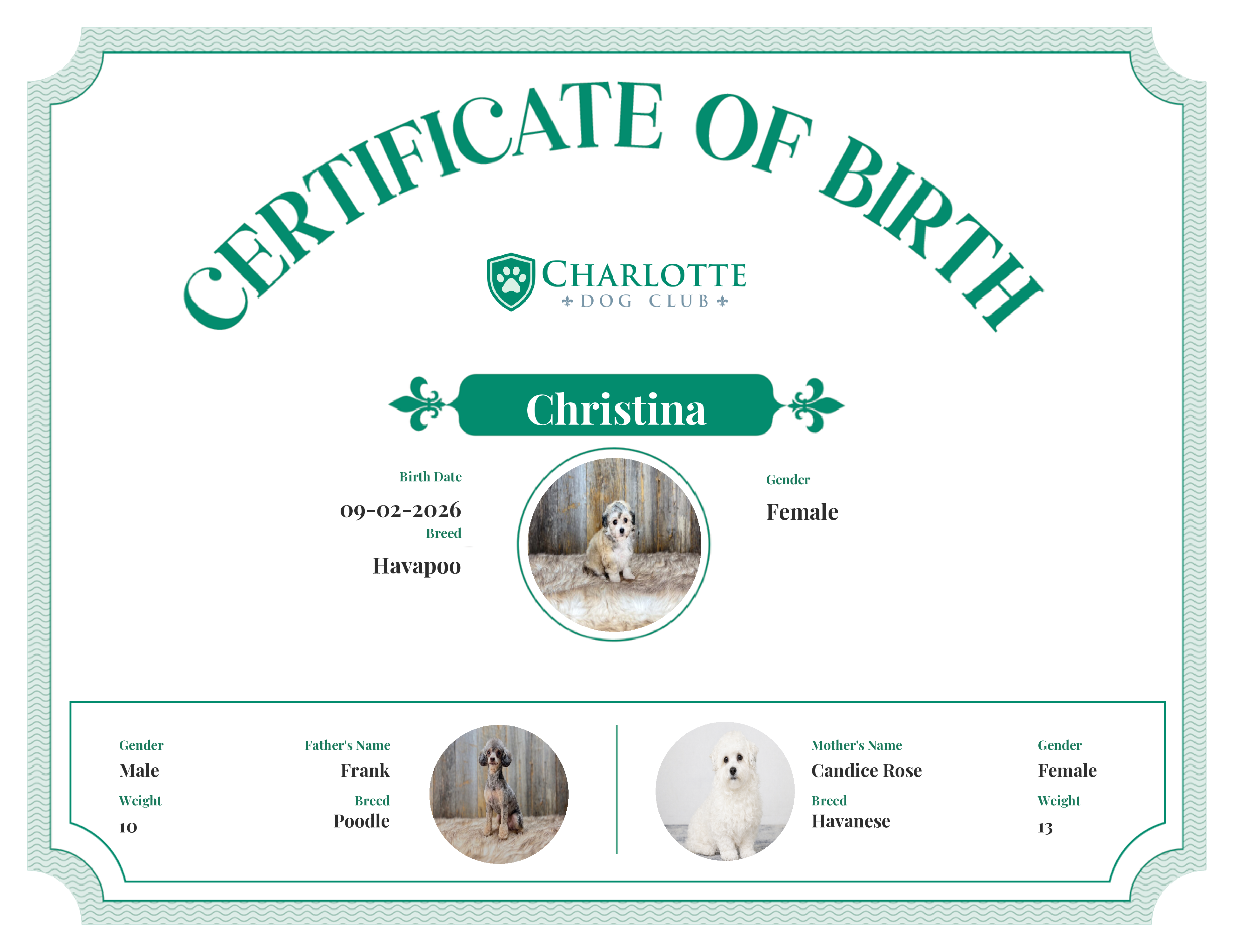 Christina's Birth Certificate